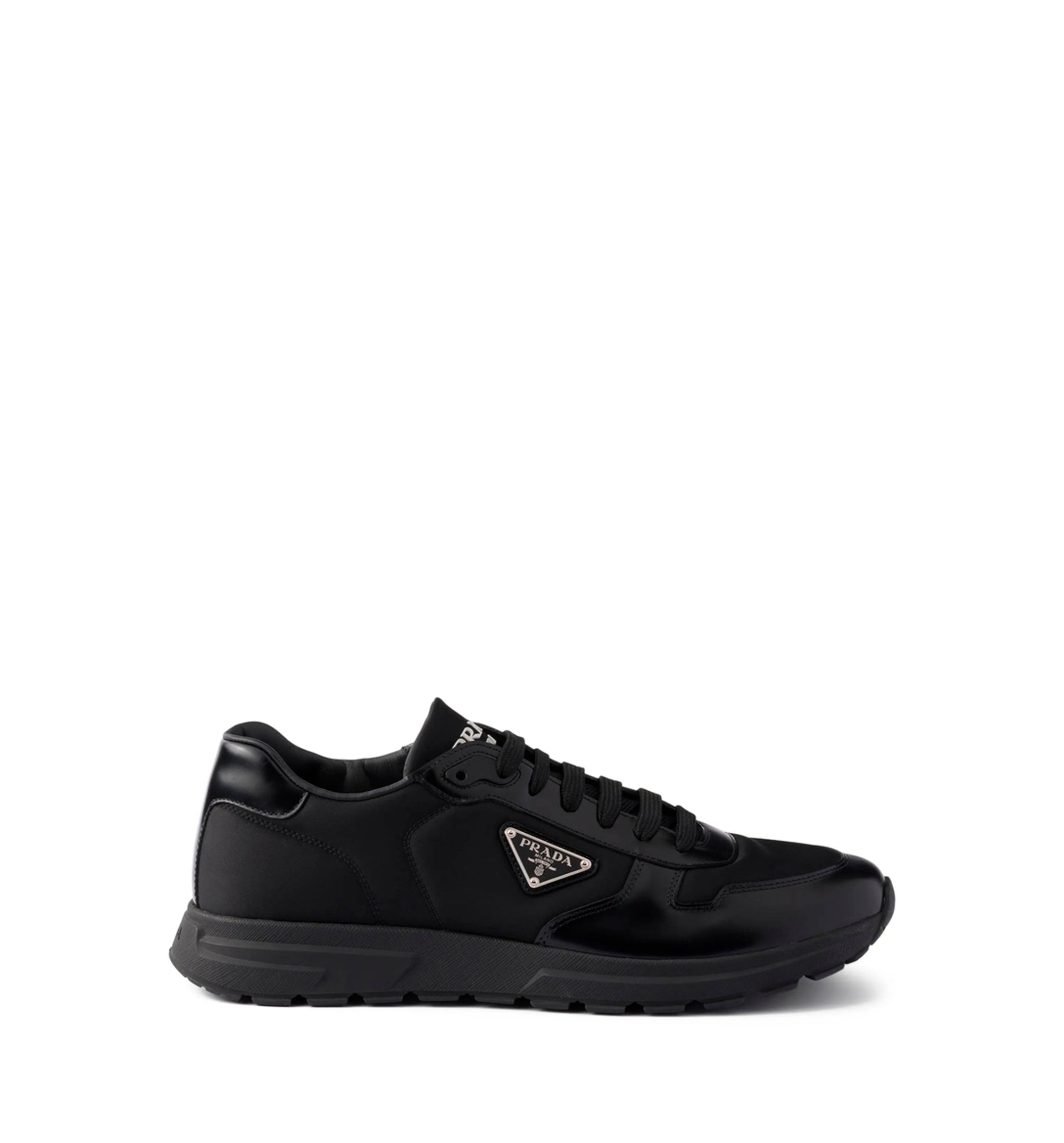 Prax 01 Re-Nylon and brushed leather sneakers