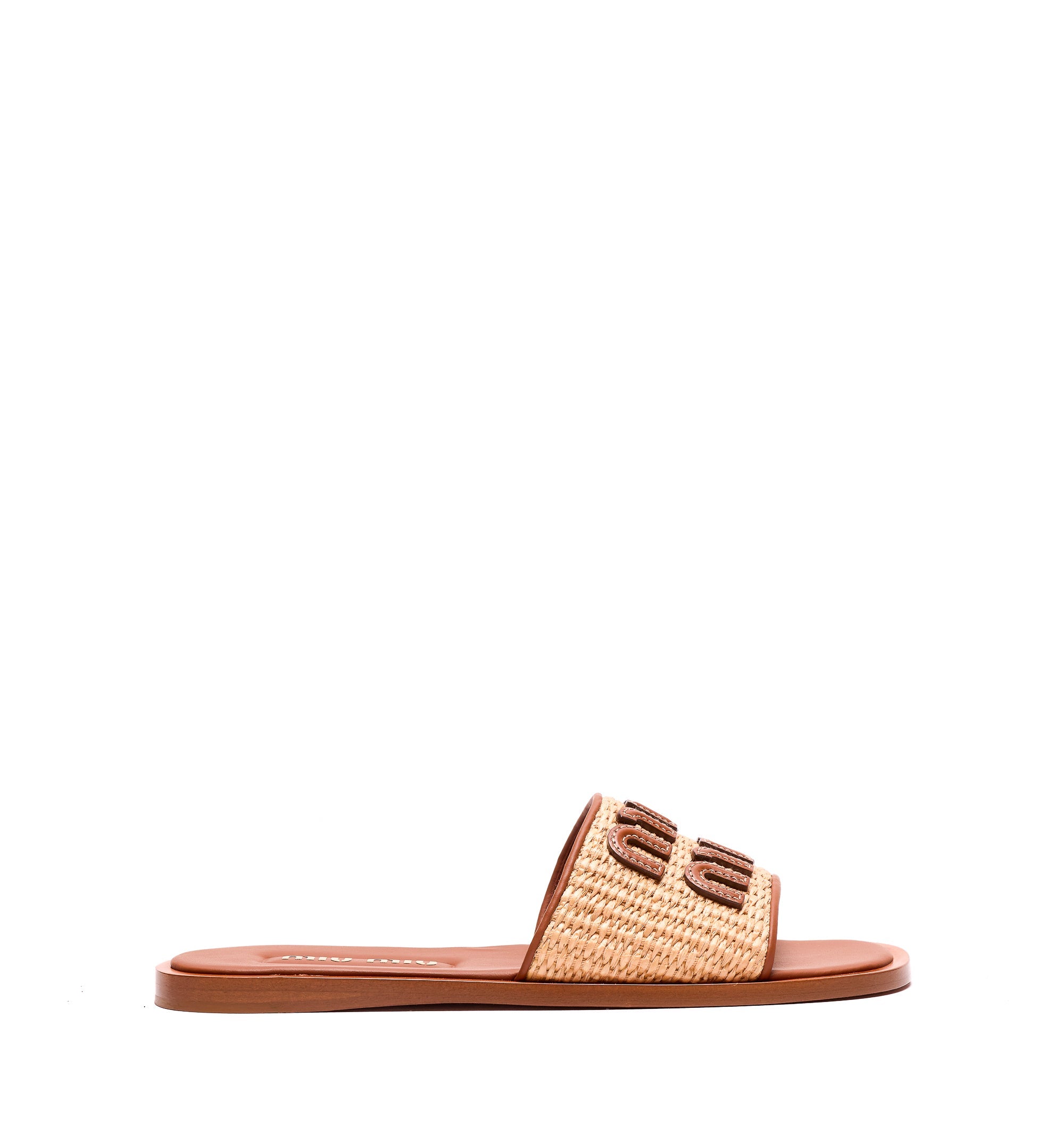 Canvas and leather slides