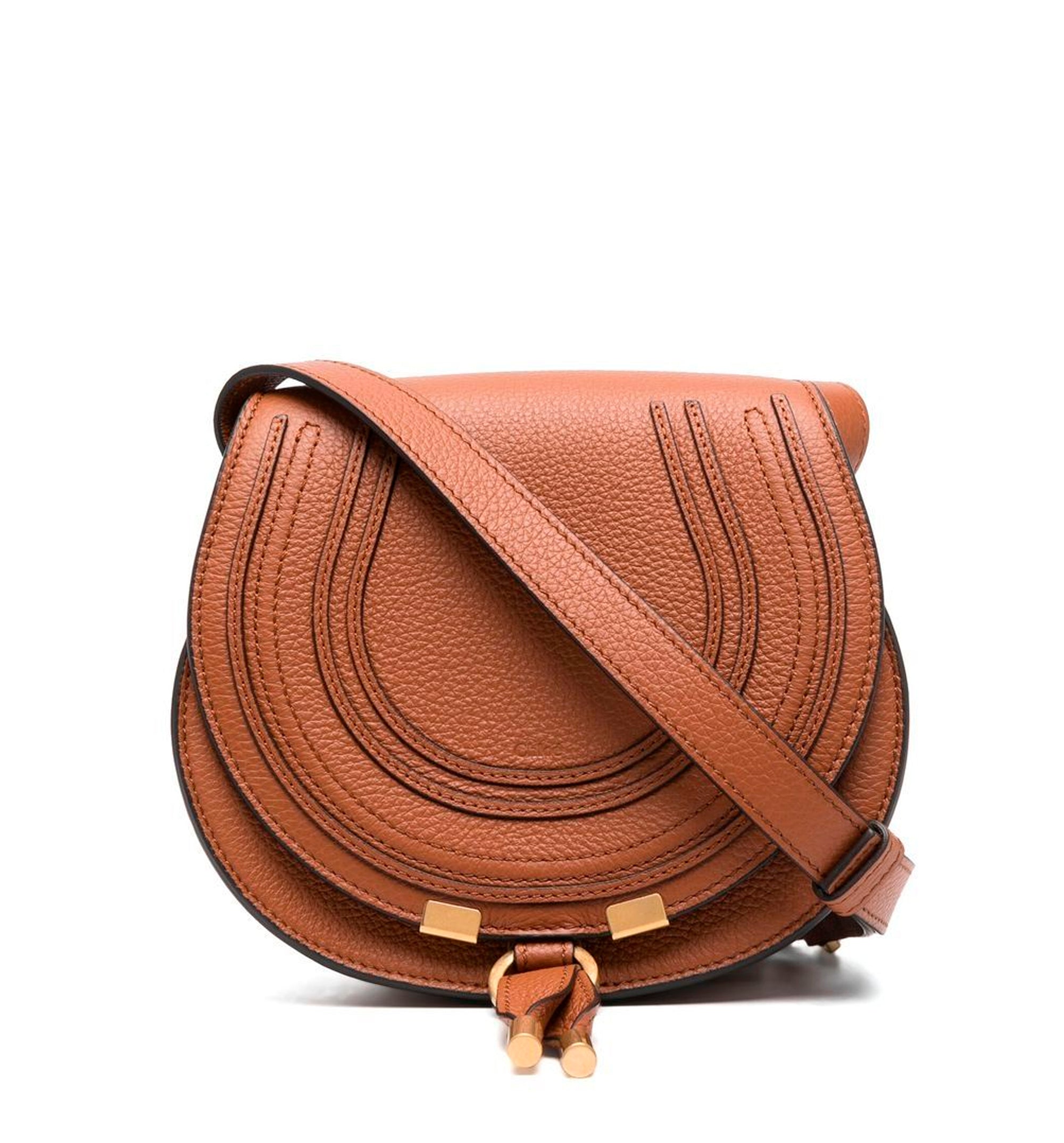 Small Marcie saddle bag in grained leather