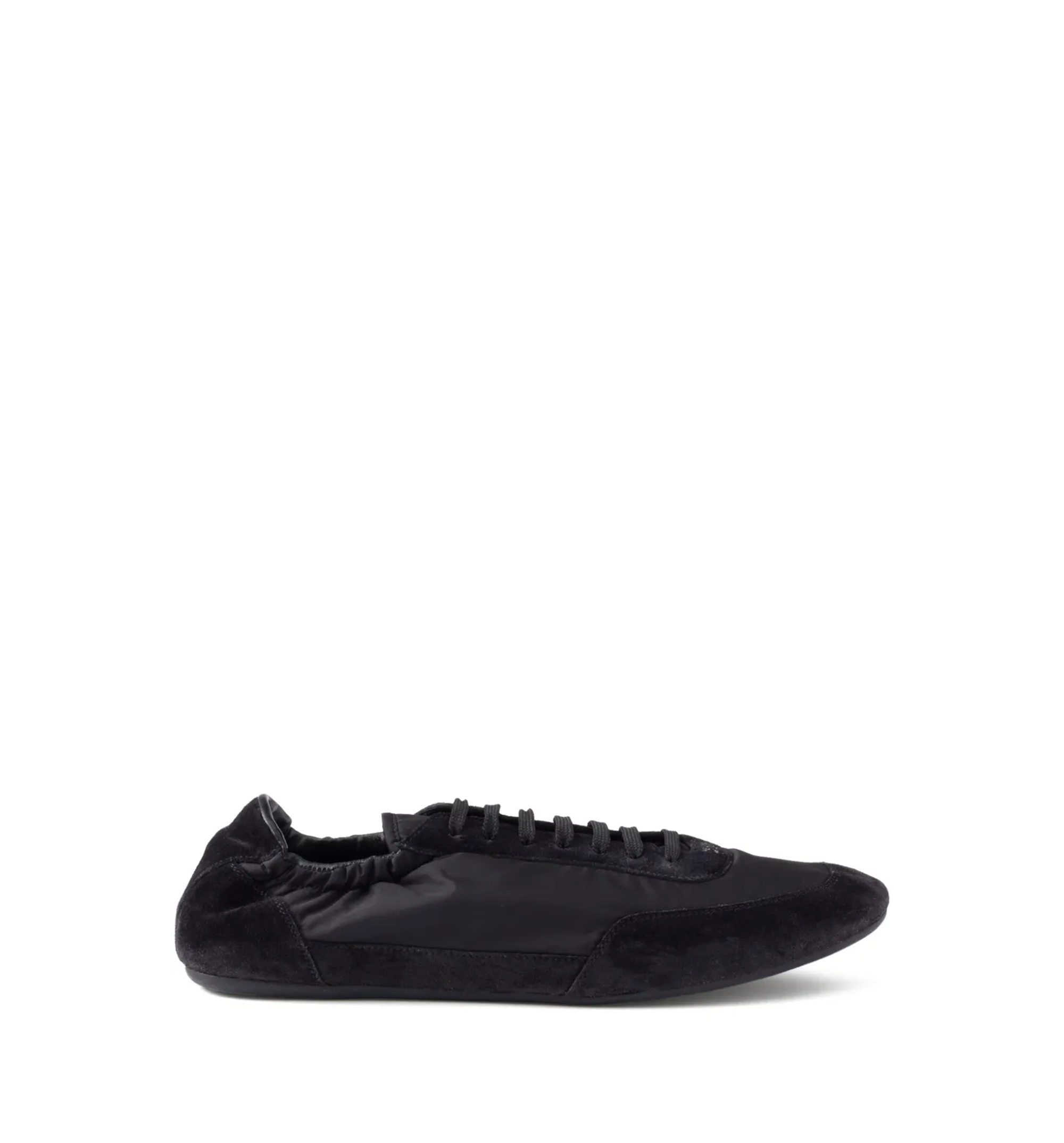 Collapse Re-Nylon and Suede Elasticized Sneakers