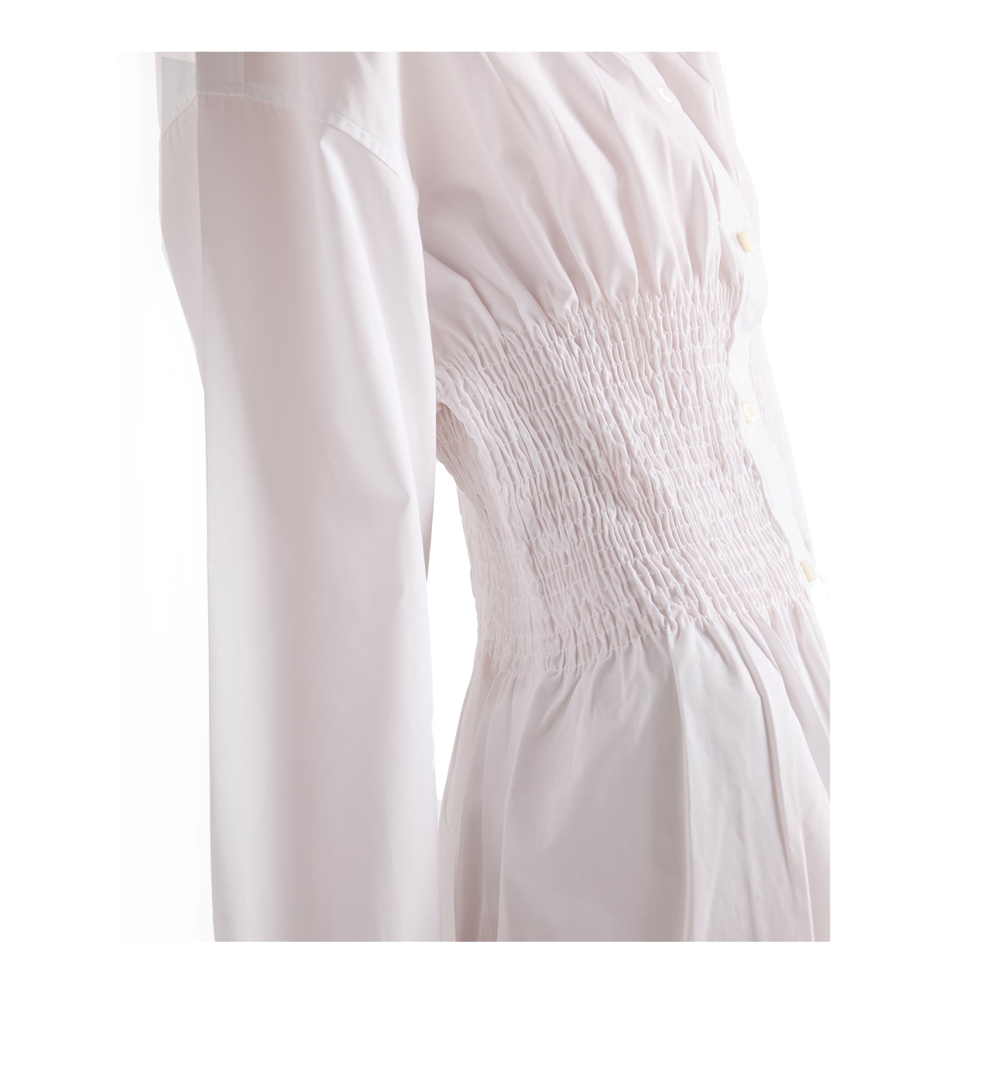 Poplin shirt with smocking