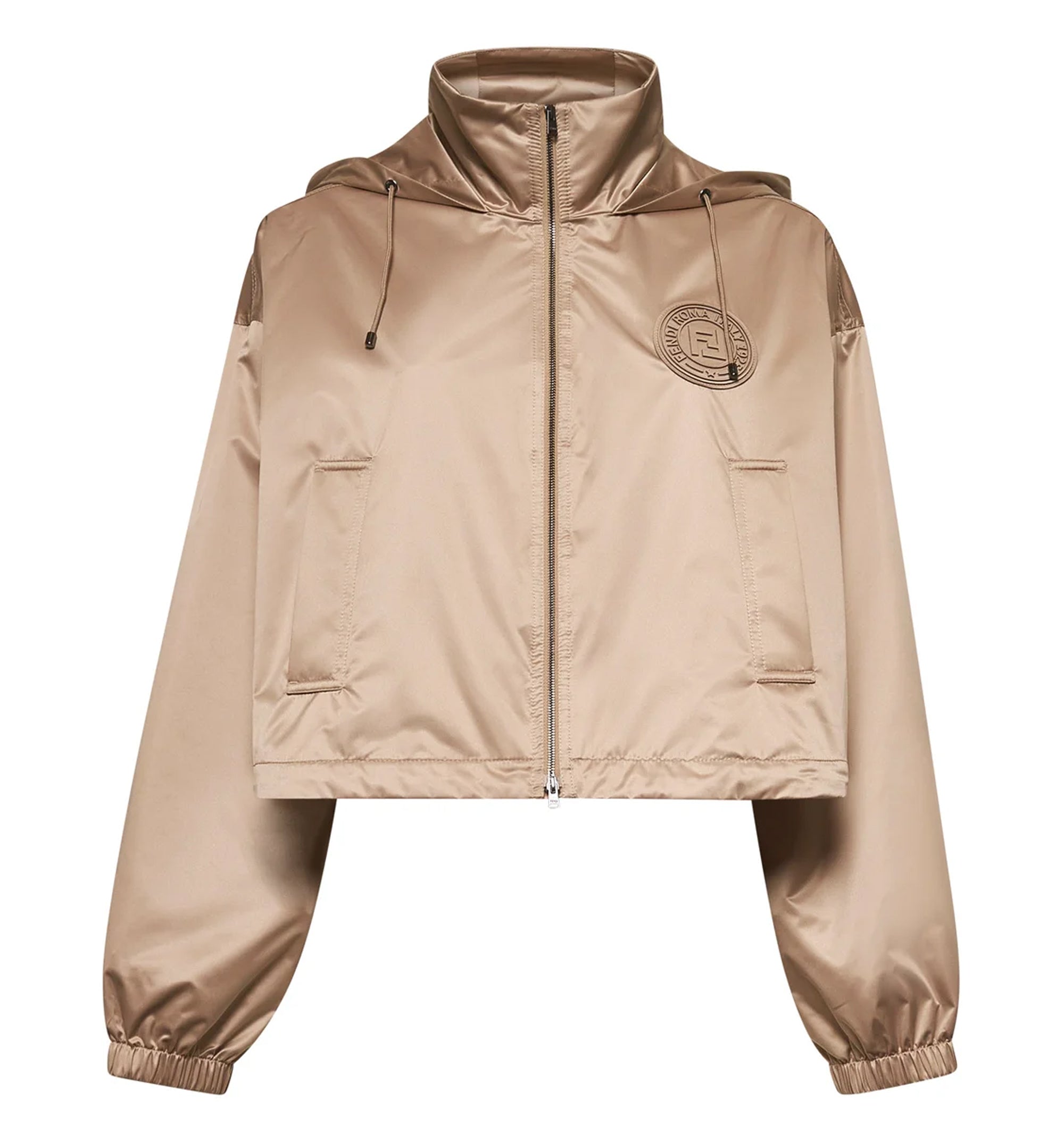 Hooded Drawstring Cropped Jacket