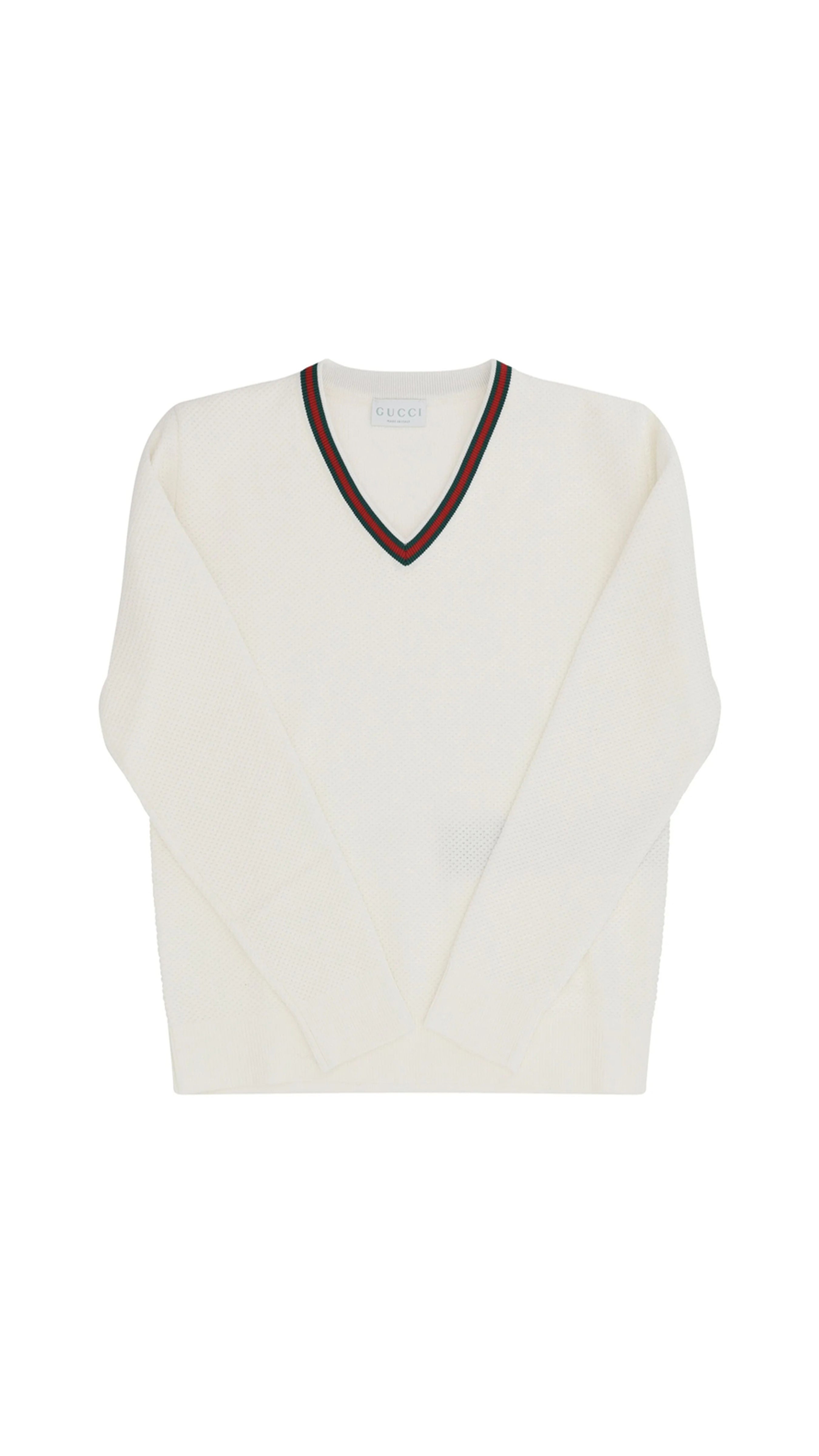 Children's Embroidered Cotton Sweater - White