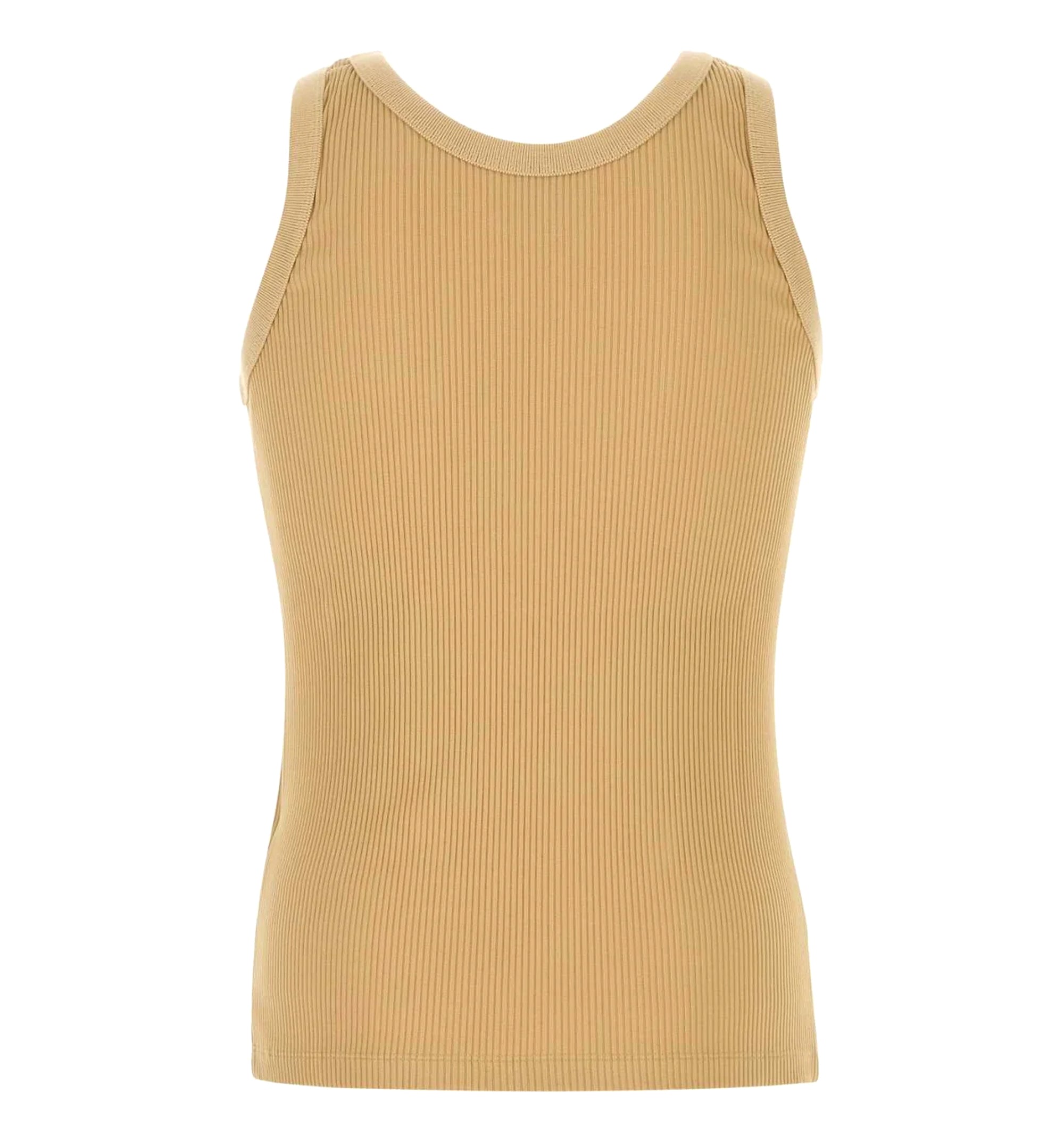 Logo Embroidered Ribbed Tank Top