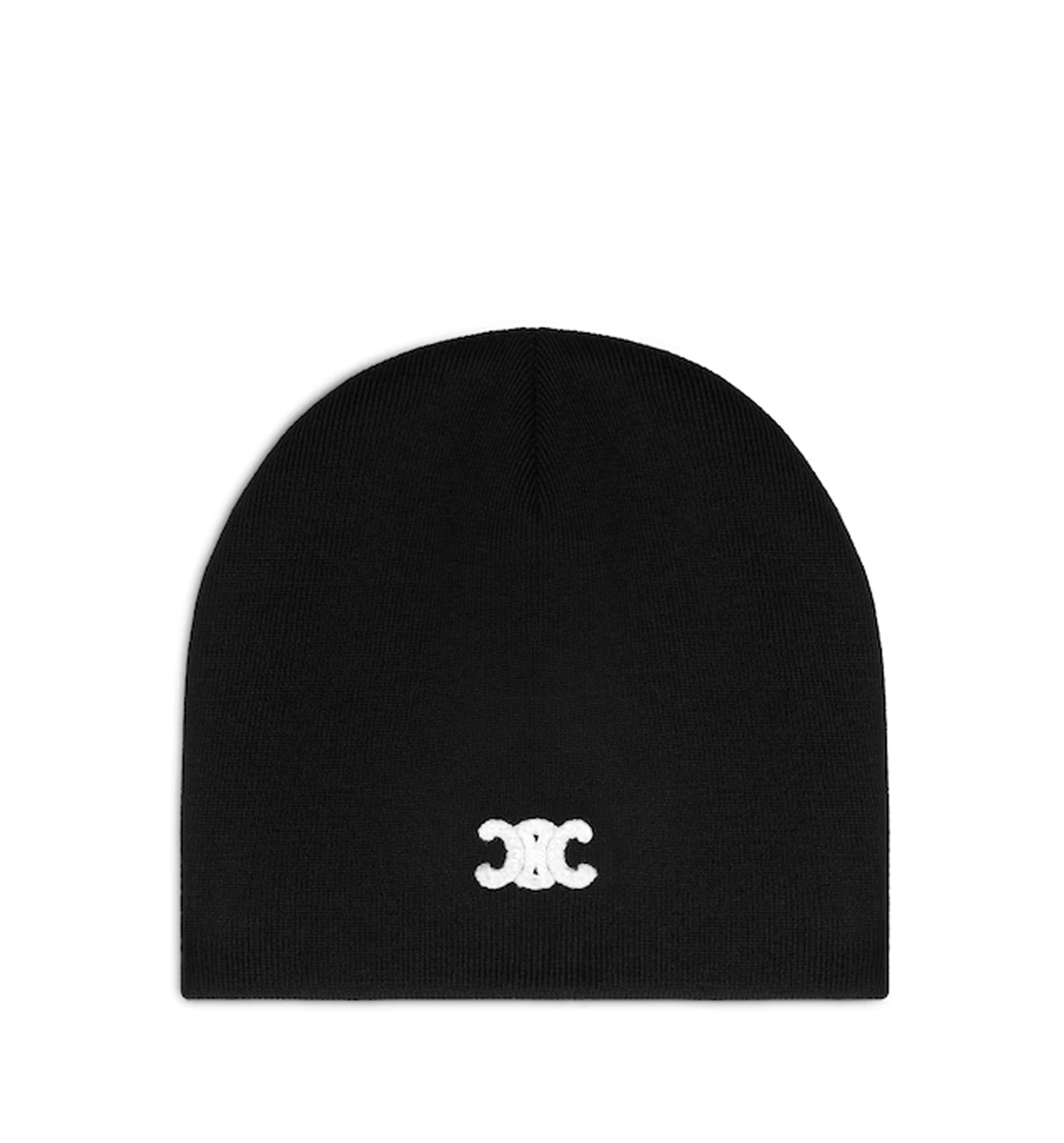 Triomphe Beanie In Wool - Black