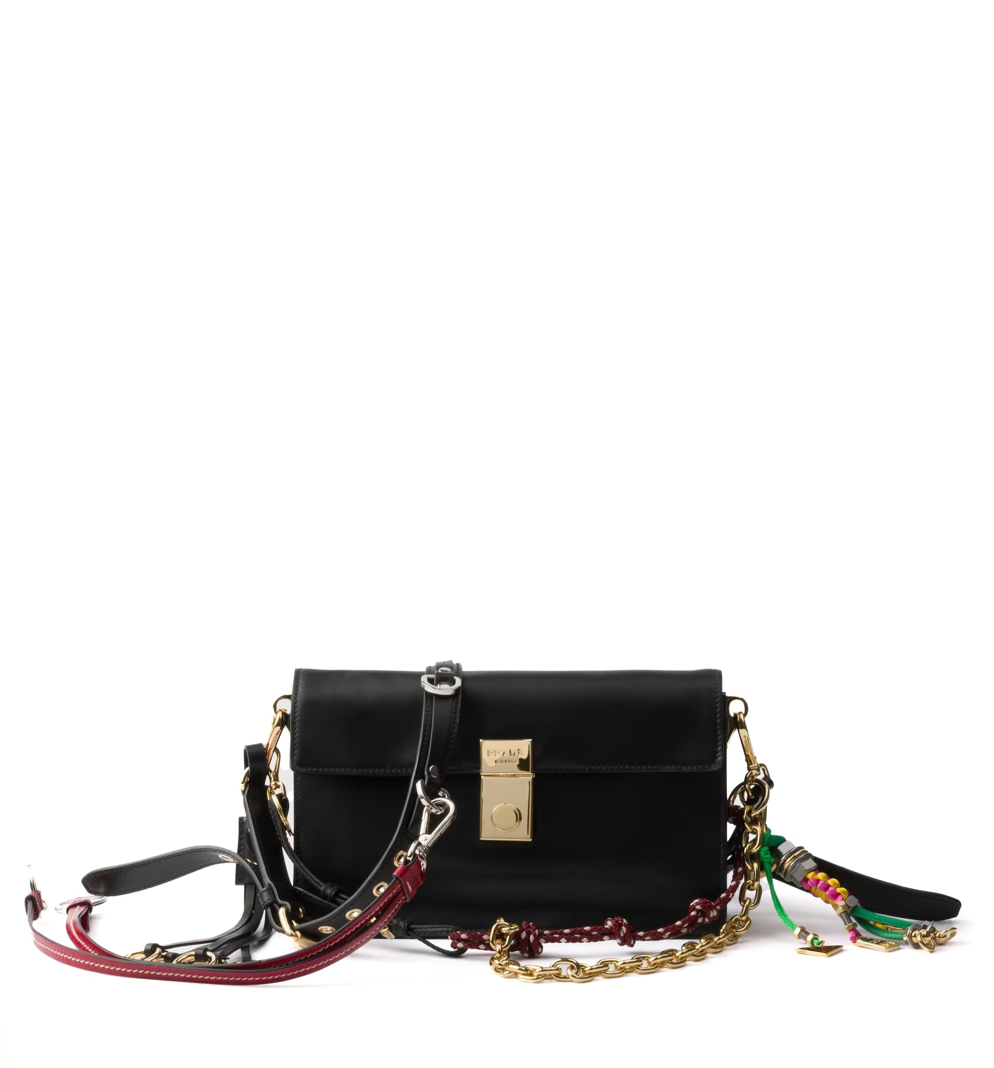 Soft Sound Small Leather Shoulder Bag with Charms