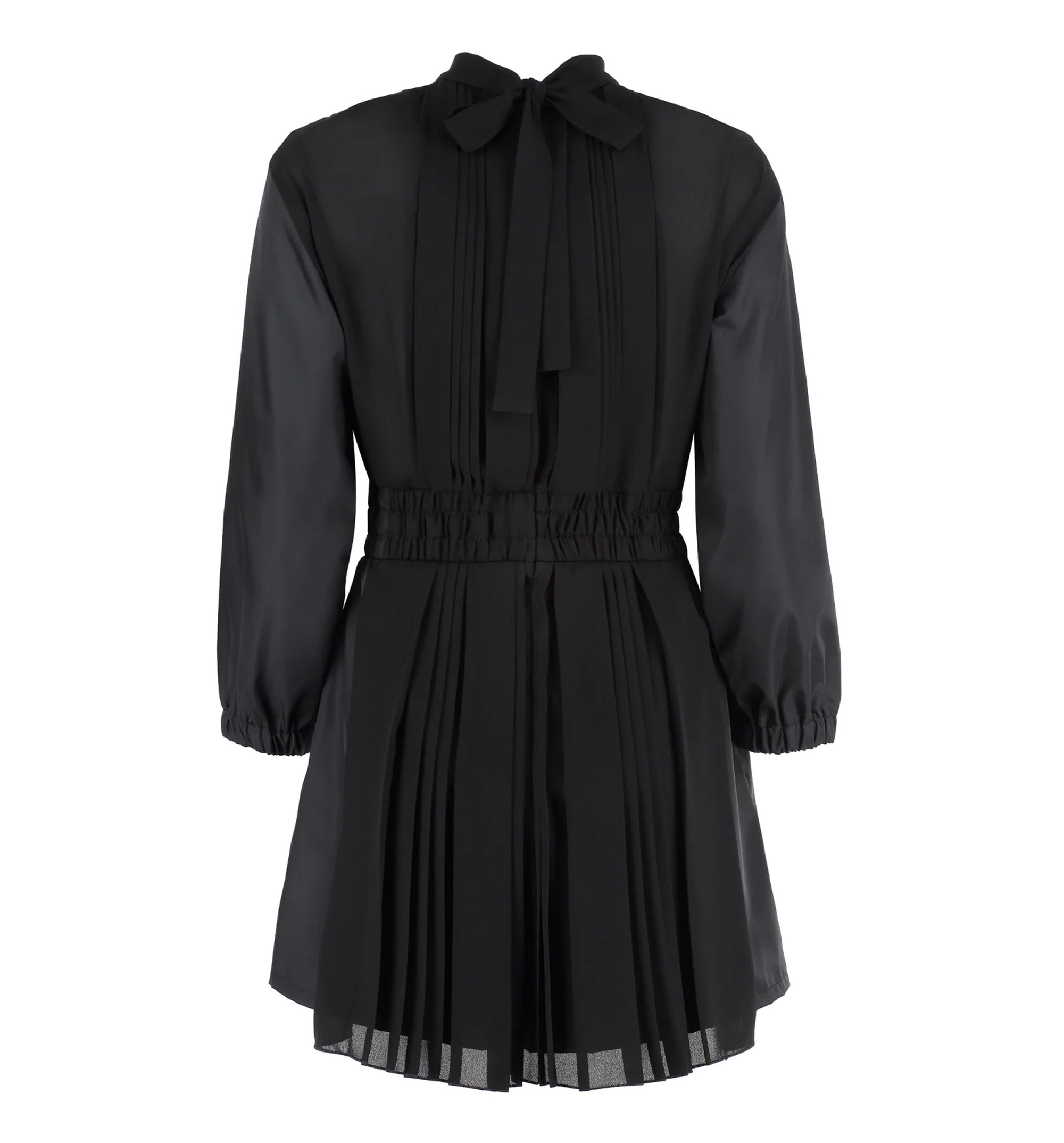 Logo Plaque Long Sleeved Pleated Playsuit