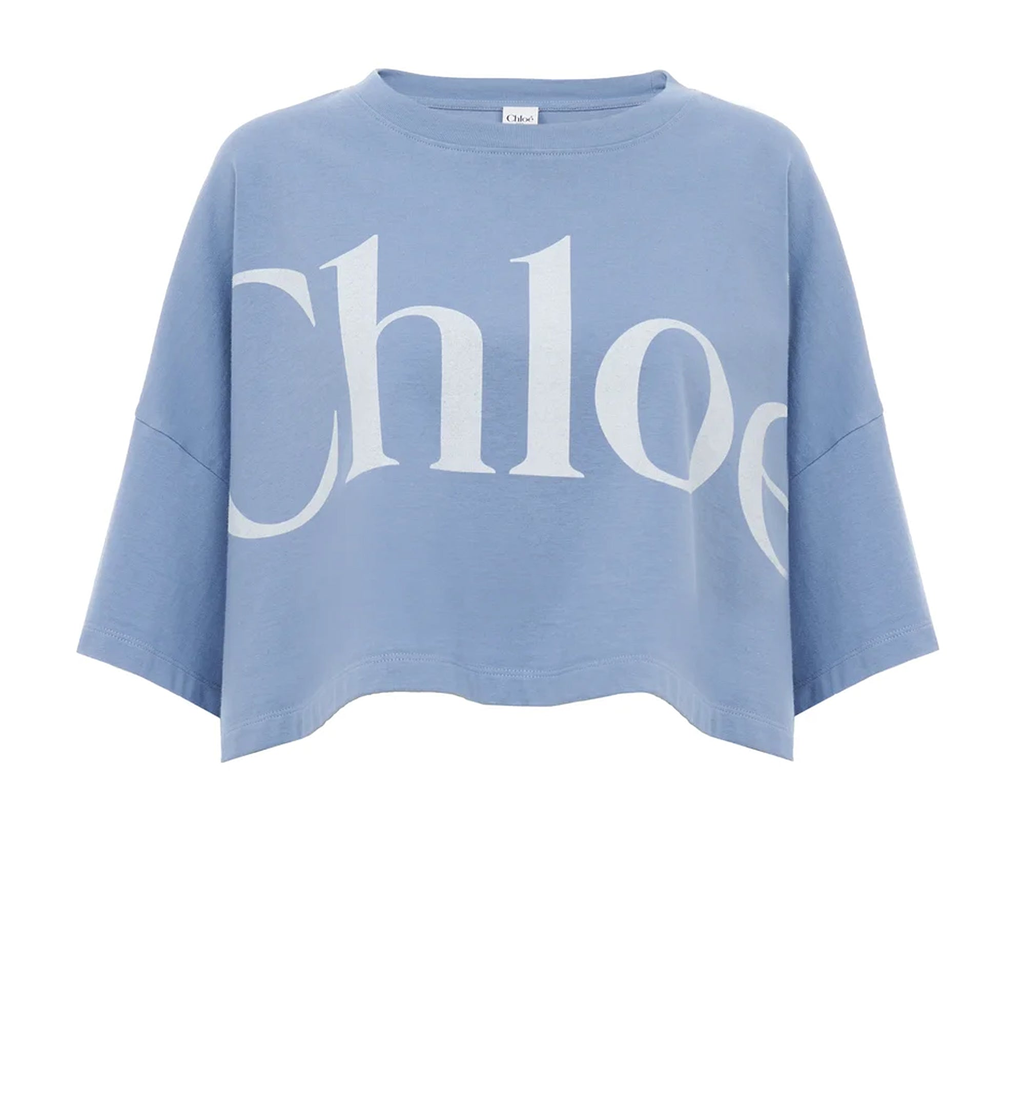 Cropped Boxy Logo T-shirt In Cotton Jersey