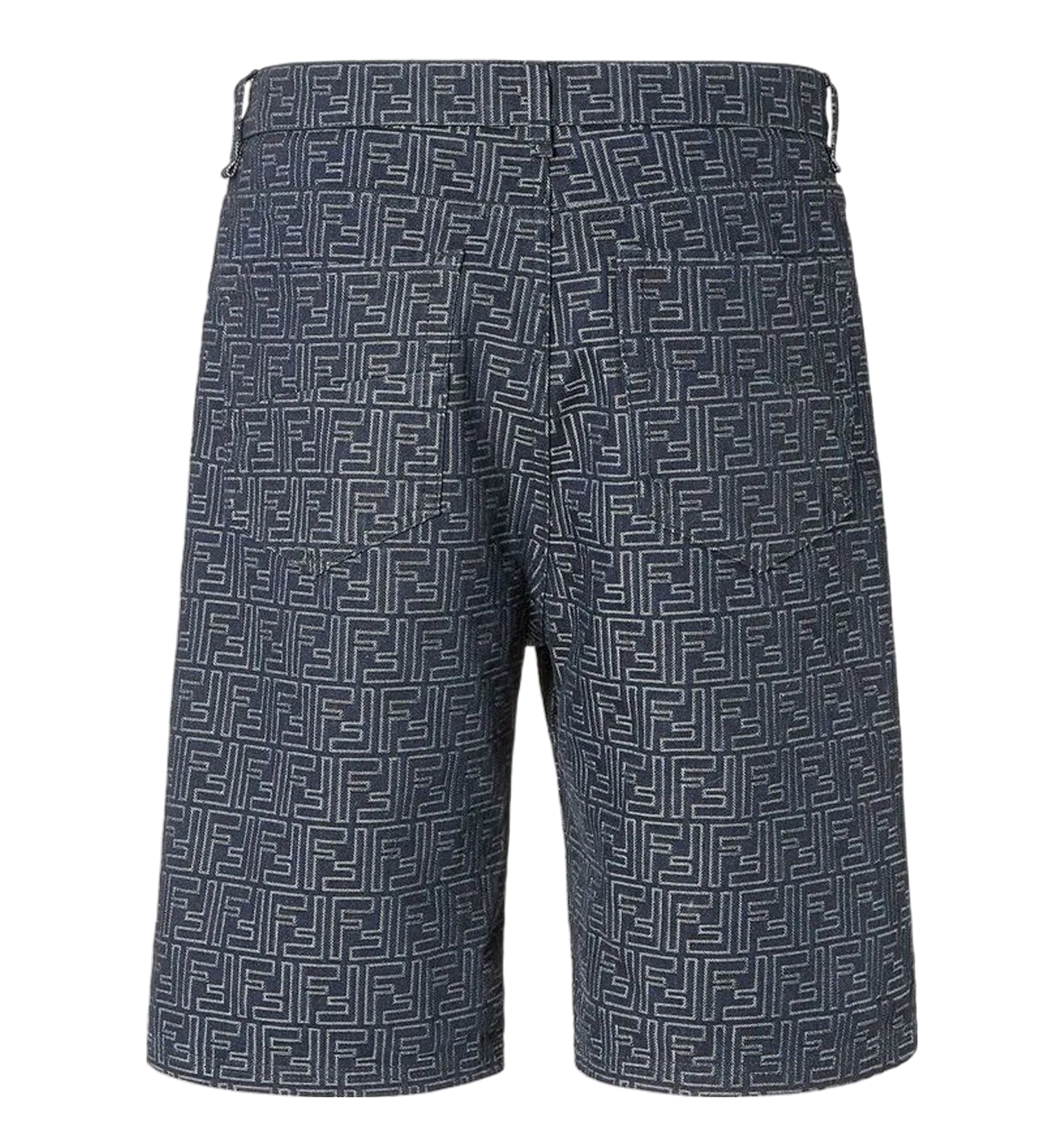 Ff Jacquard Denim Shorts
