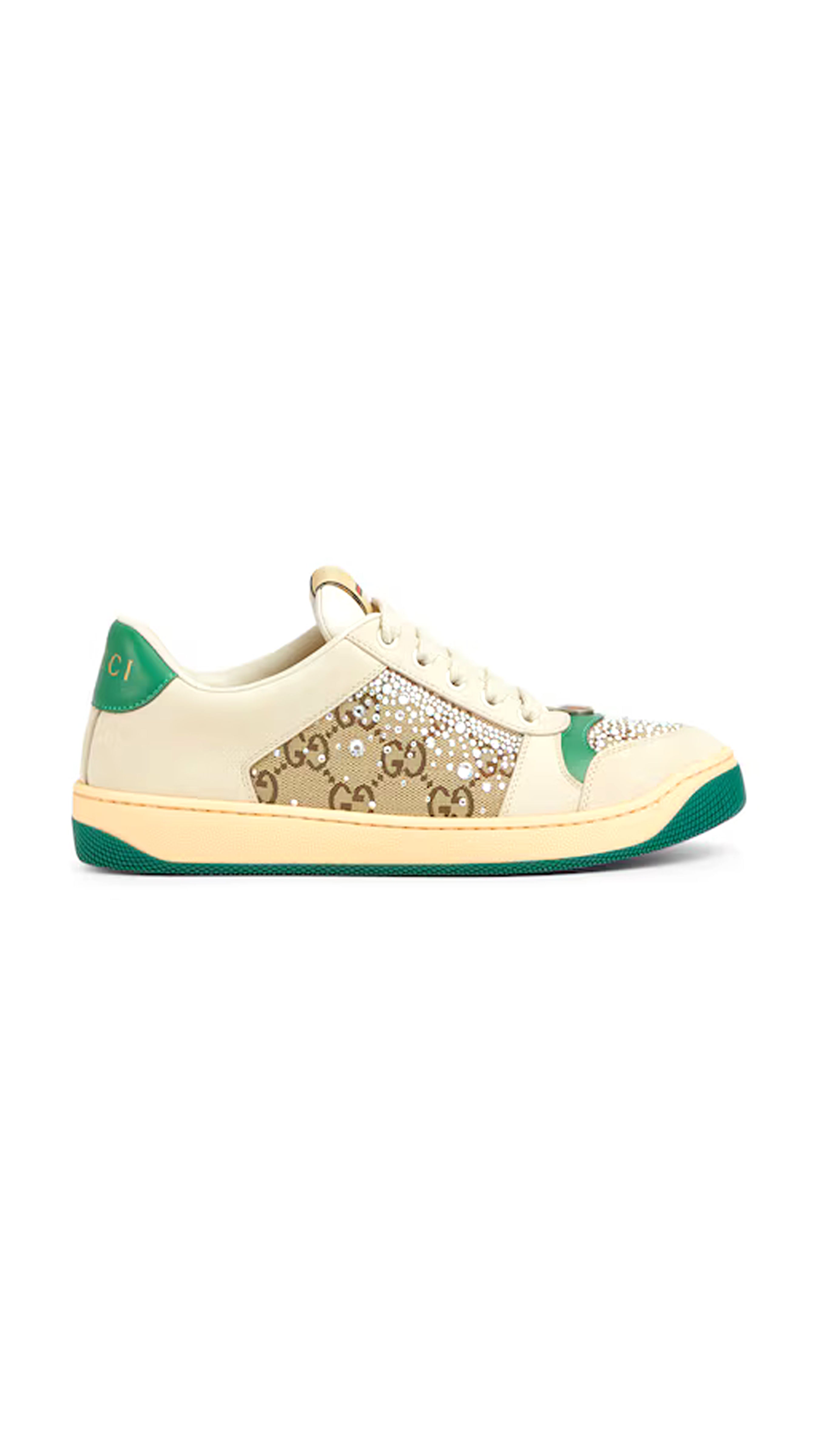 Leather And Gg Supreme Fabric Screener Sneakers - Multicolor