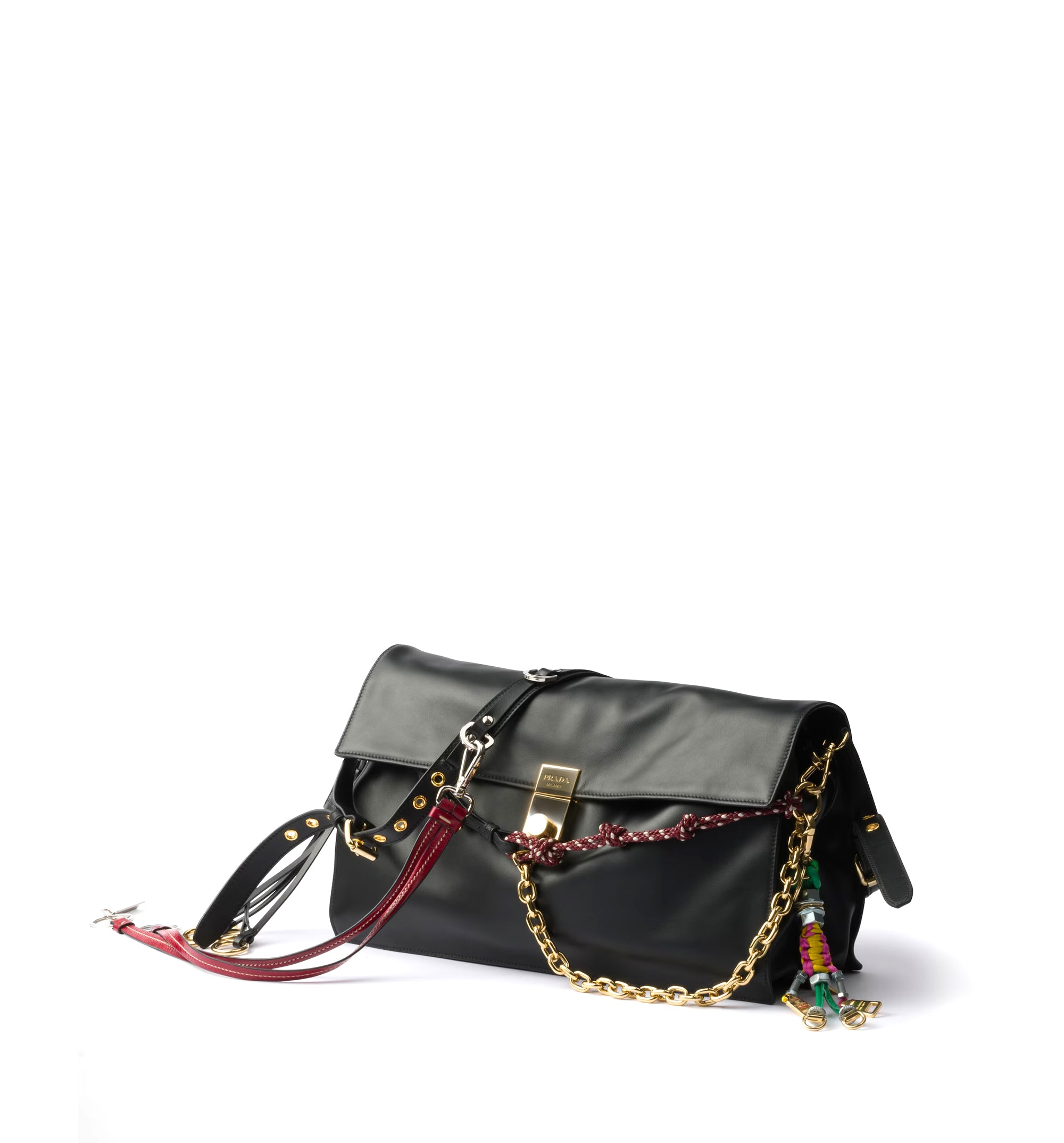 Soft Sound large leather shoulder bag with charms