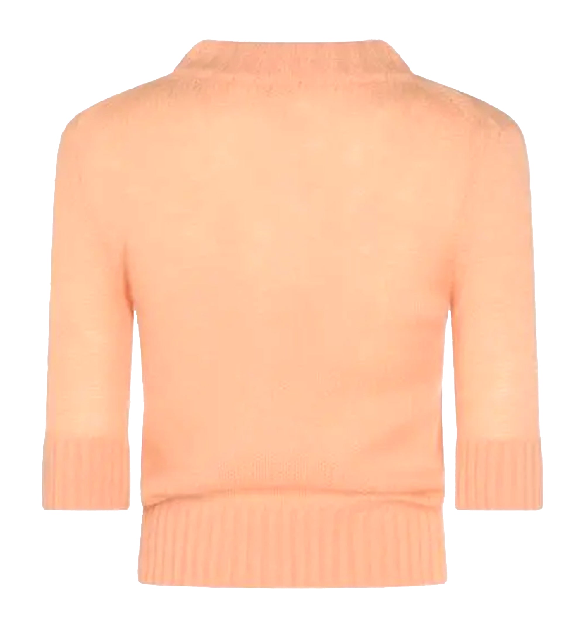 Elbow-sleeve Logo Sweater In Alpaca Wool & Silk Knit