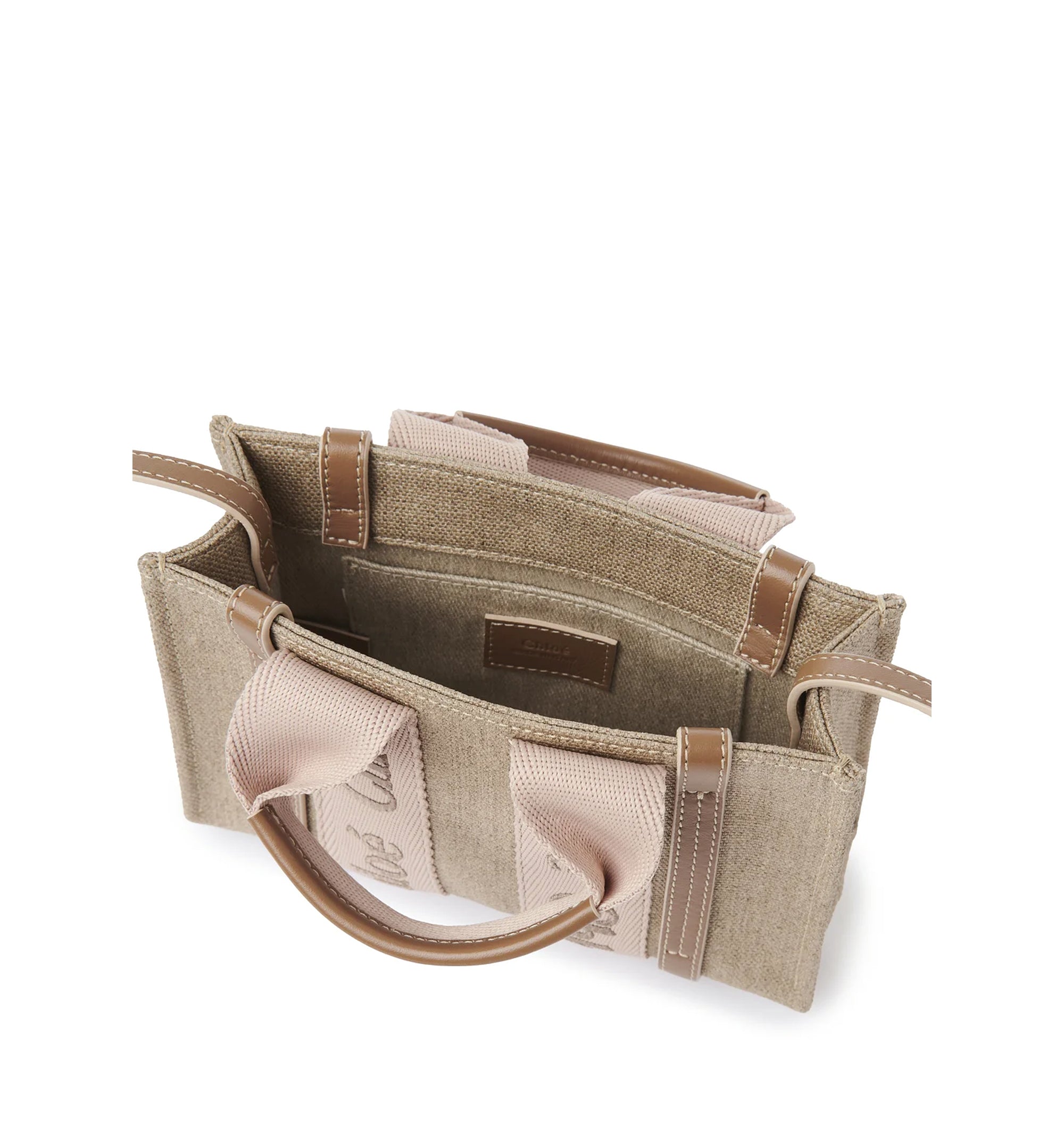 Mini Woody Tote Bag In Linen