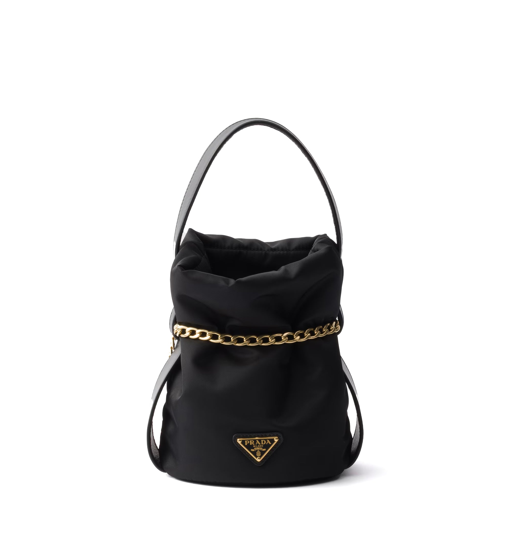 Petit Sac Noir mini Re-Nylon and nappa leather bucket bag