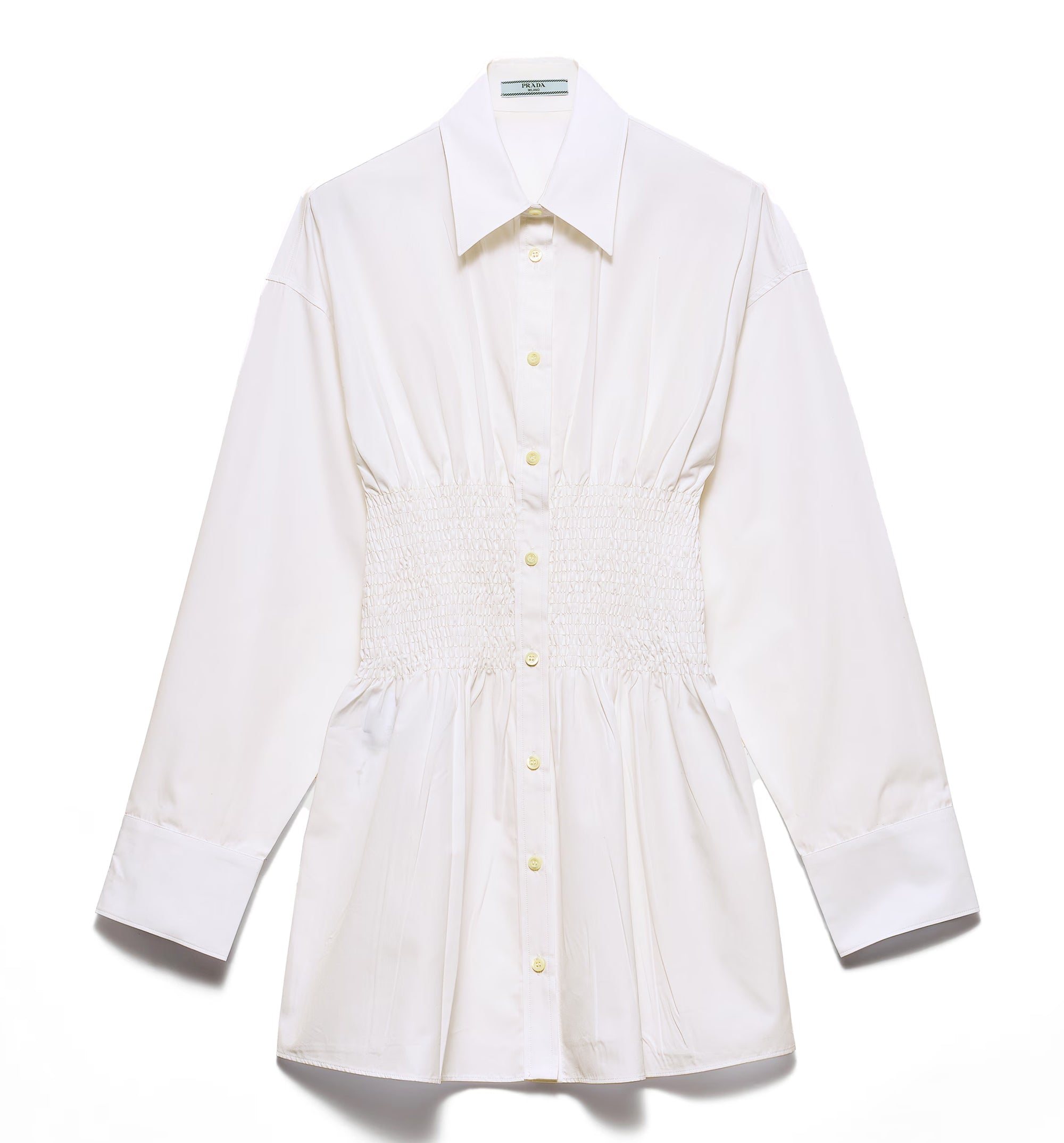Poplin shirt with smocking