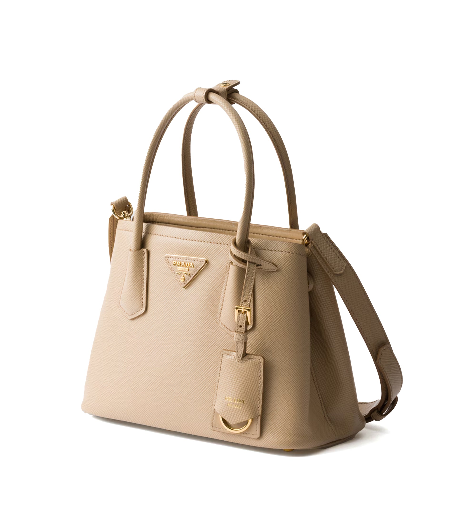 Double small Saffiano leather bag