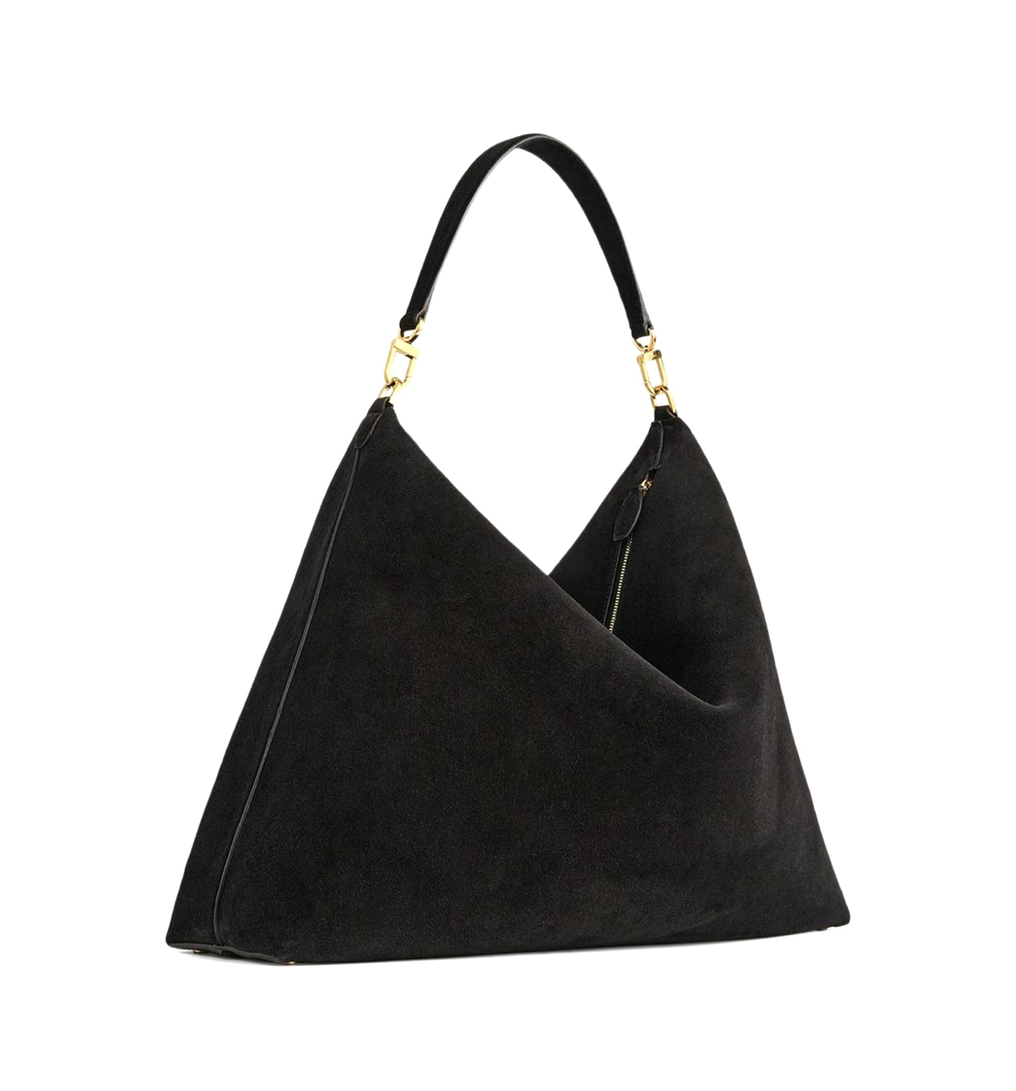 Bevel Suede Bag - Black
