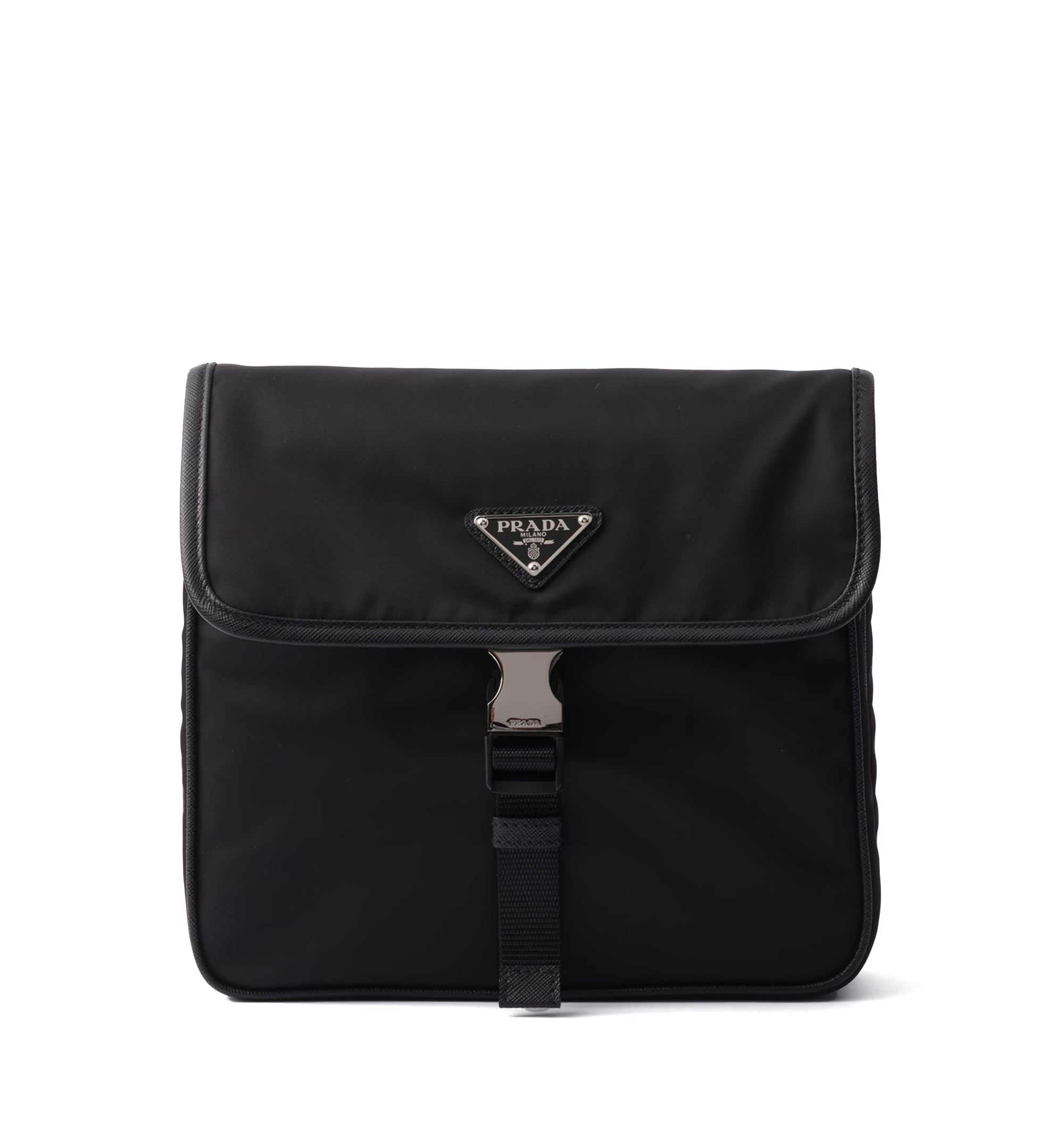 Re-Nylon and Saffiano leather crossbody bag