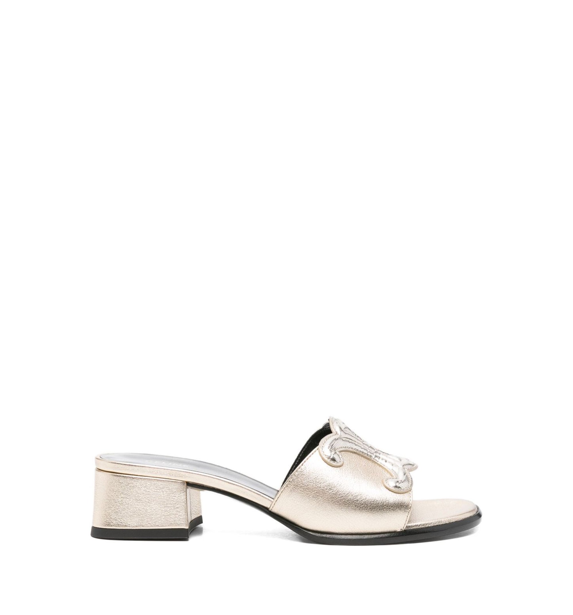 Clemence Mule in Laminated Calfskin & Tejus Stamped Calfskin