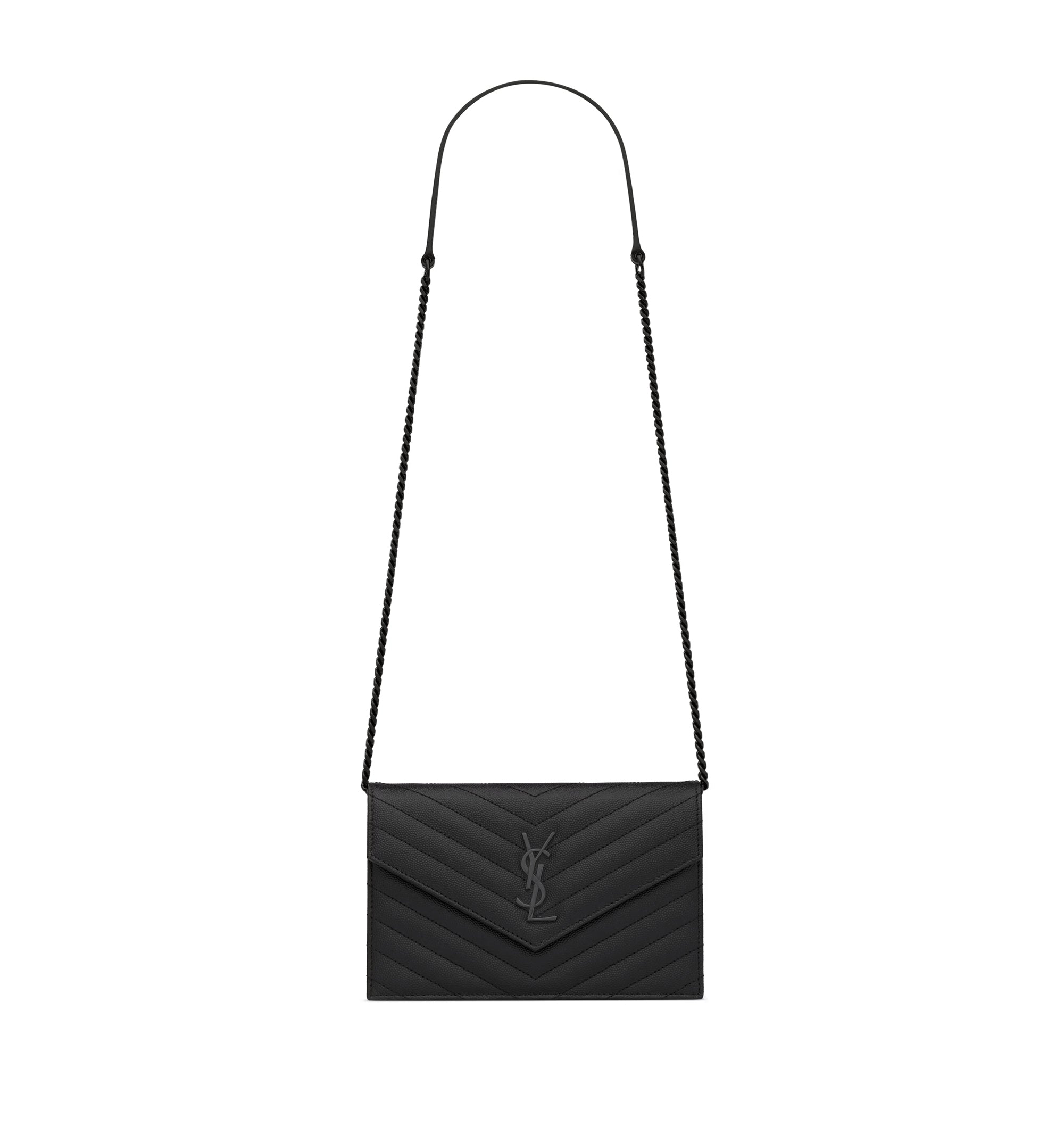 Cassandre Envelope Chain Wallet In Grain De Poudre Leather