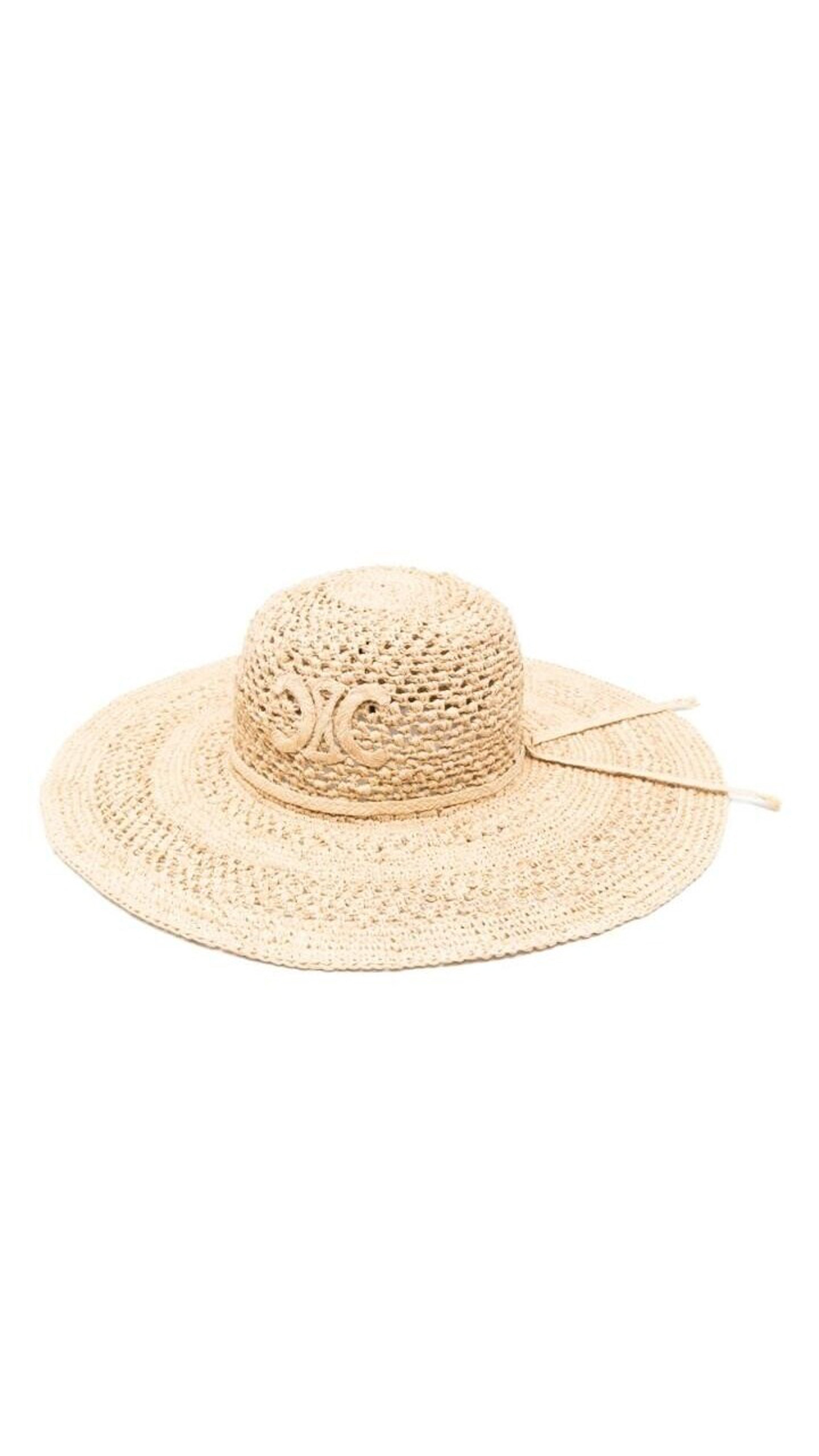 Triomphe Wide-brimmed Hat In Raffia - Natural