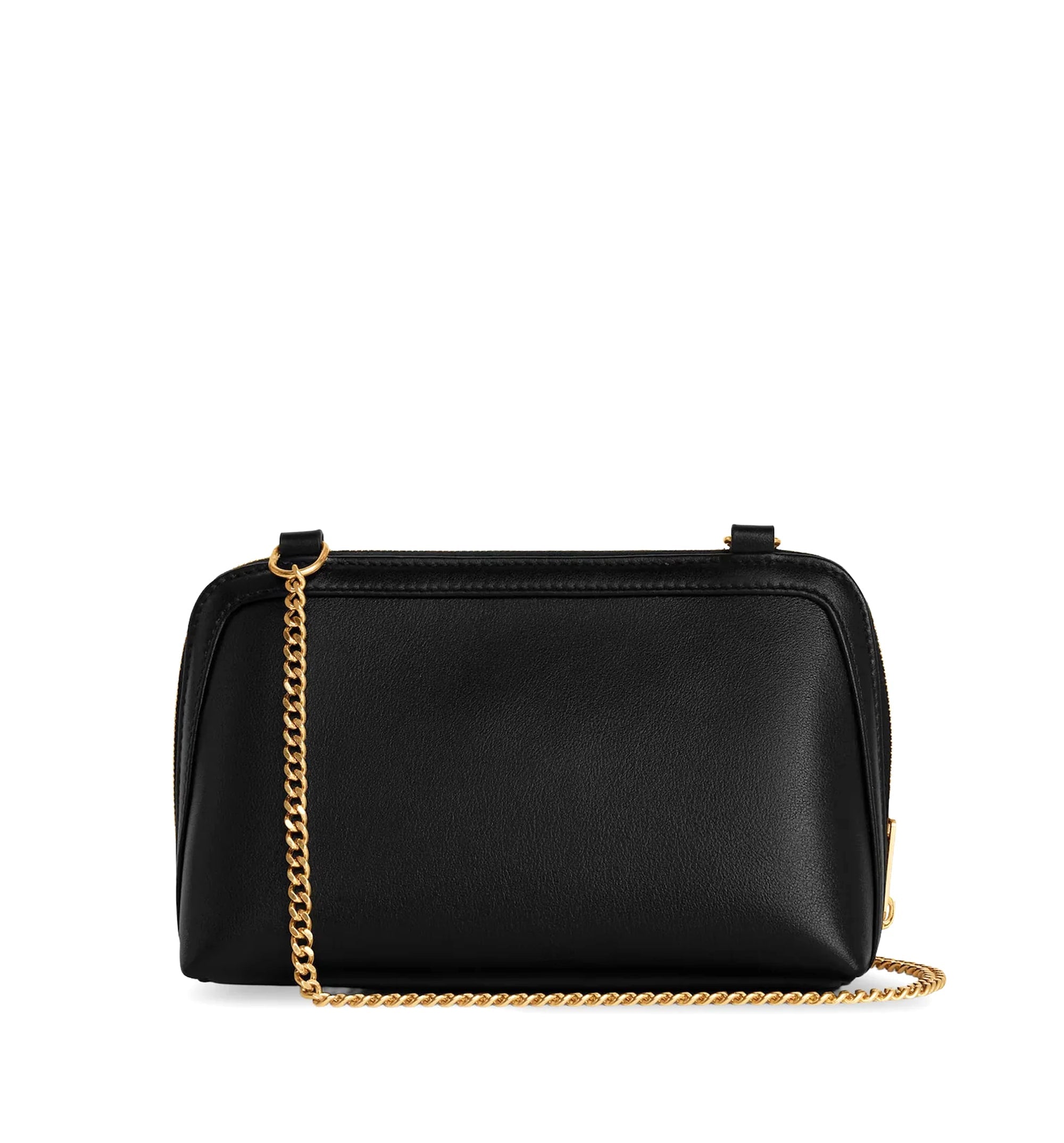 Clutch on Chain Cuir Triomphe in Smooth Calfskin - Black