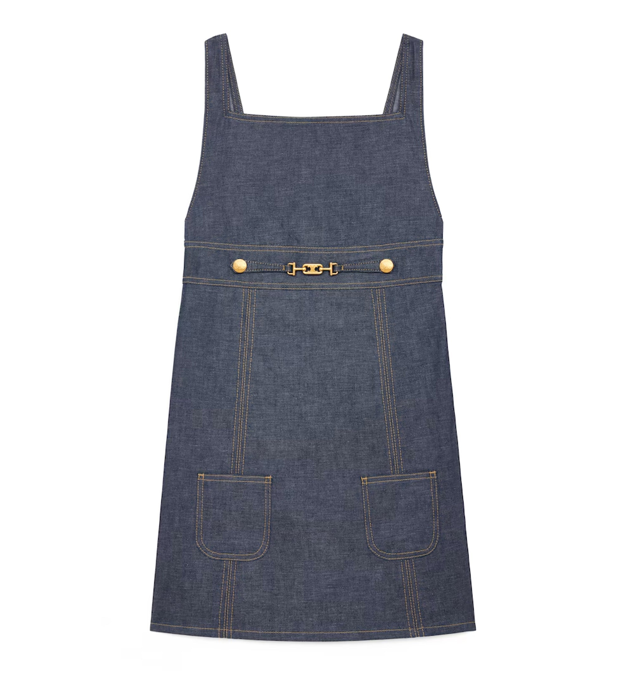 Empire Mini Dress in Denim - Raw Wash