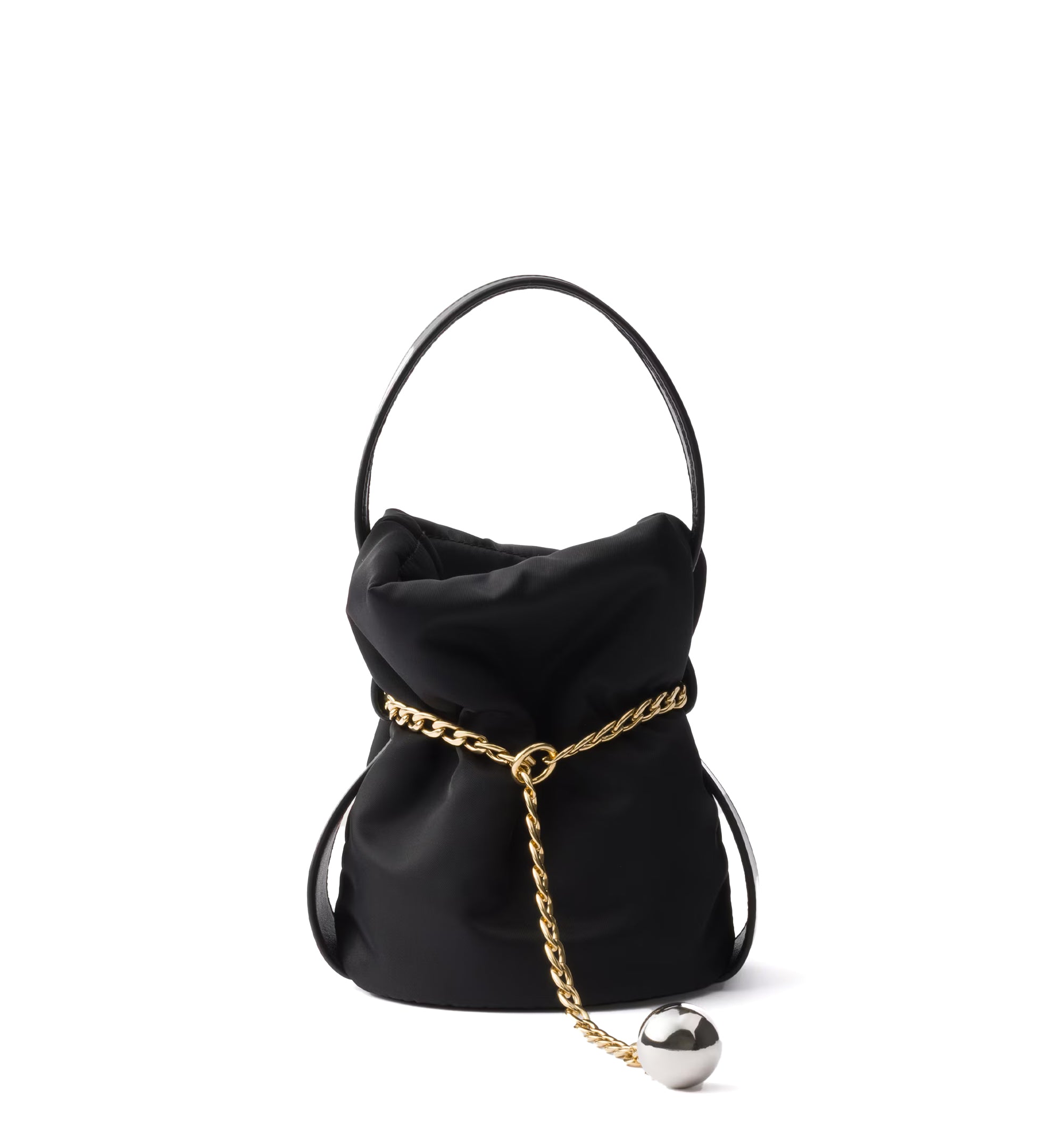 Petit Sac Noir mini Re-Nylon and nappa leather bucket bag