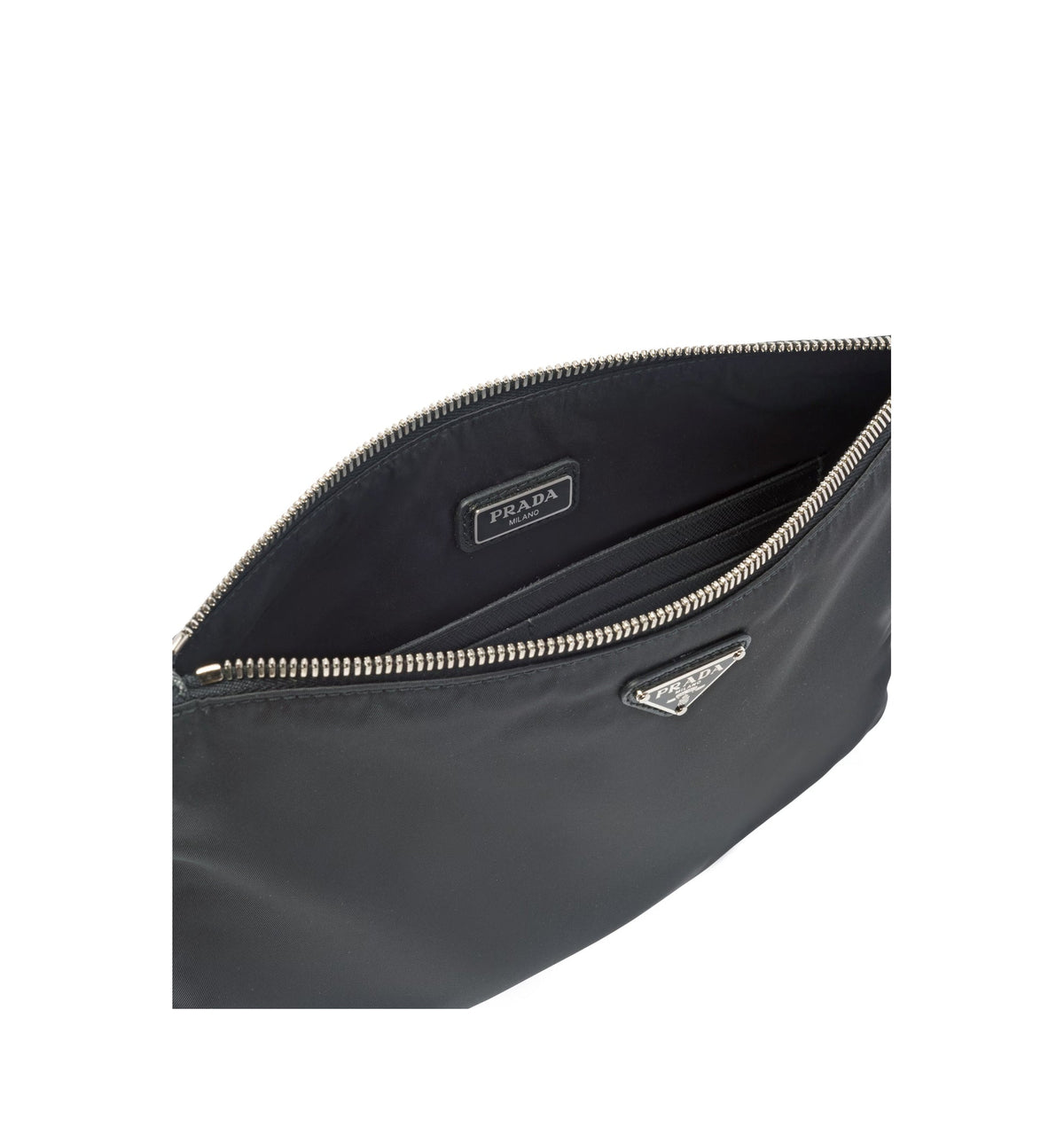 Re-Nylon and Saffiano Leather Pouch