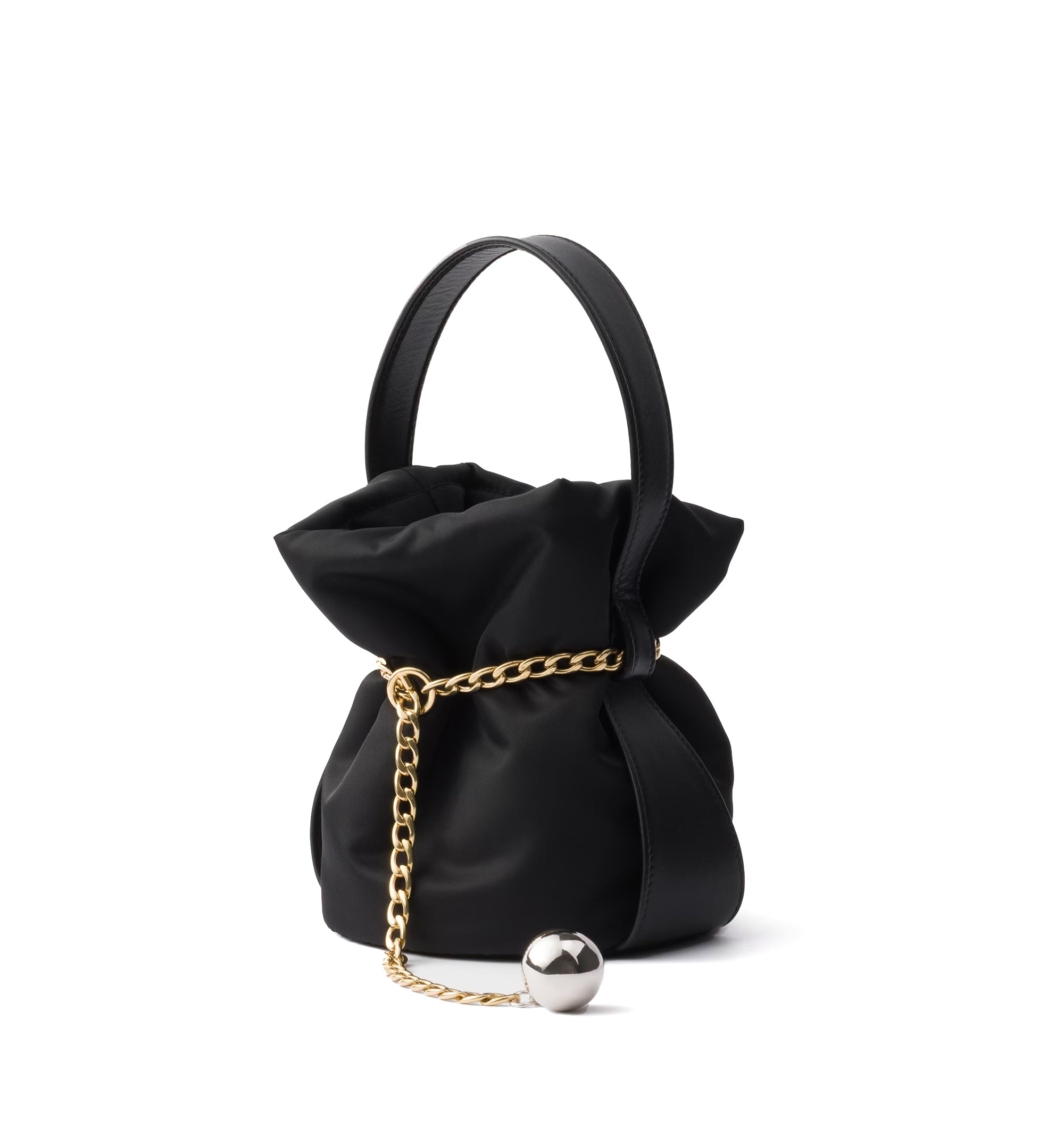 Petit Sac Noir mini Re-Nylon and nappa leather bucket bag