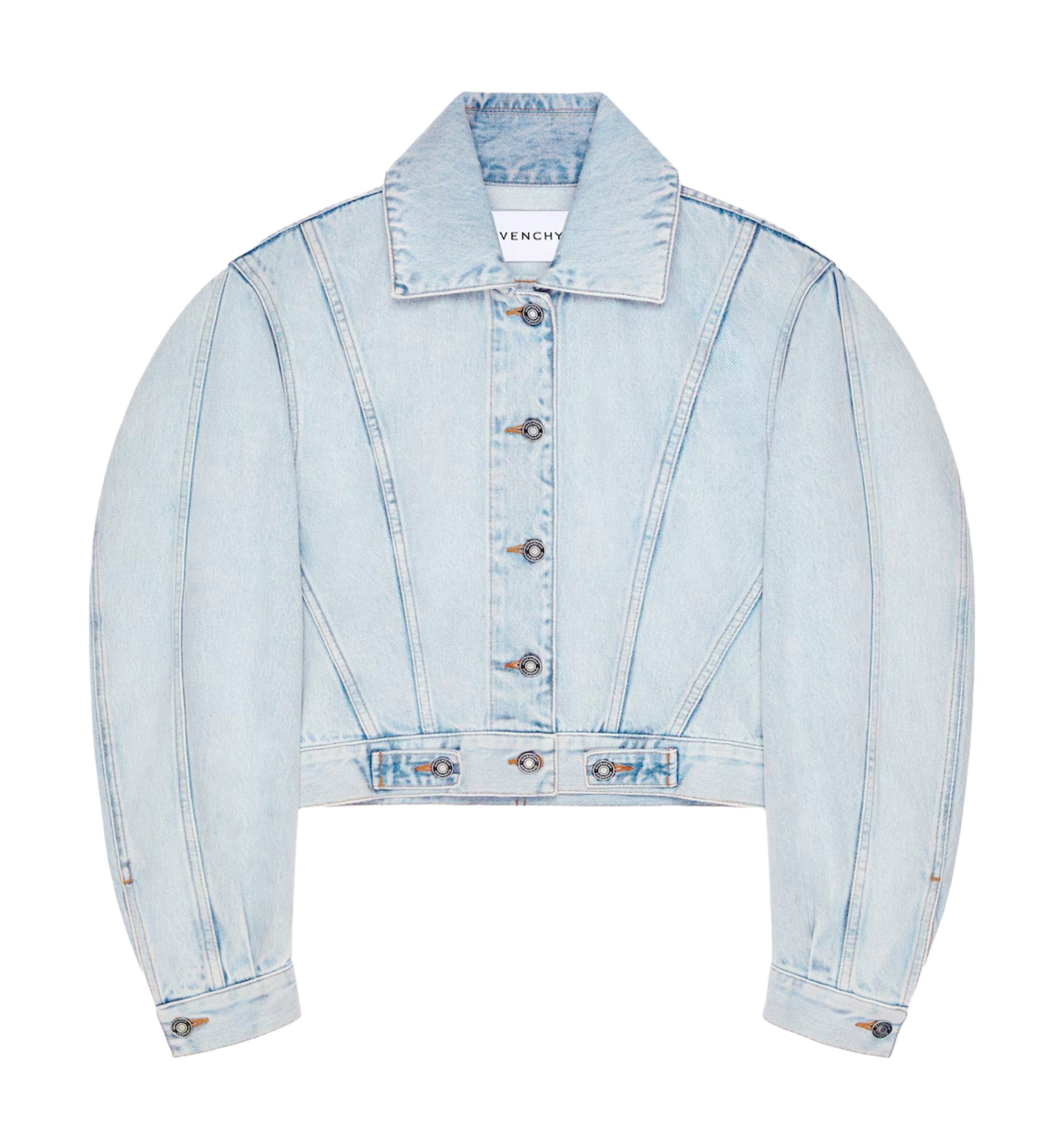 Back-to-front Cocoon jacket in light blue denim
