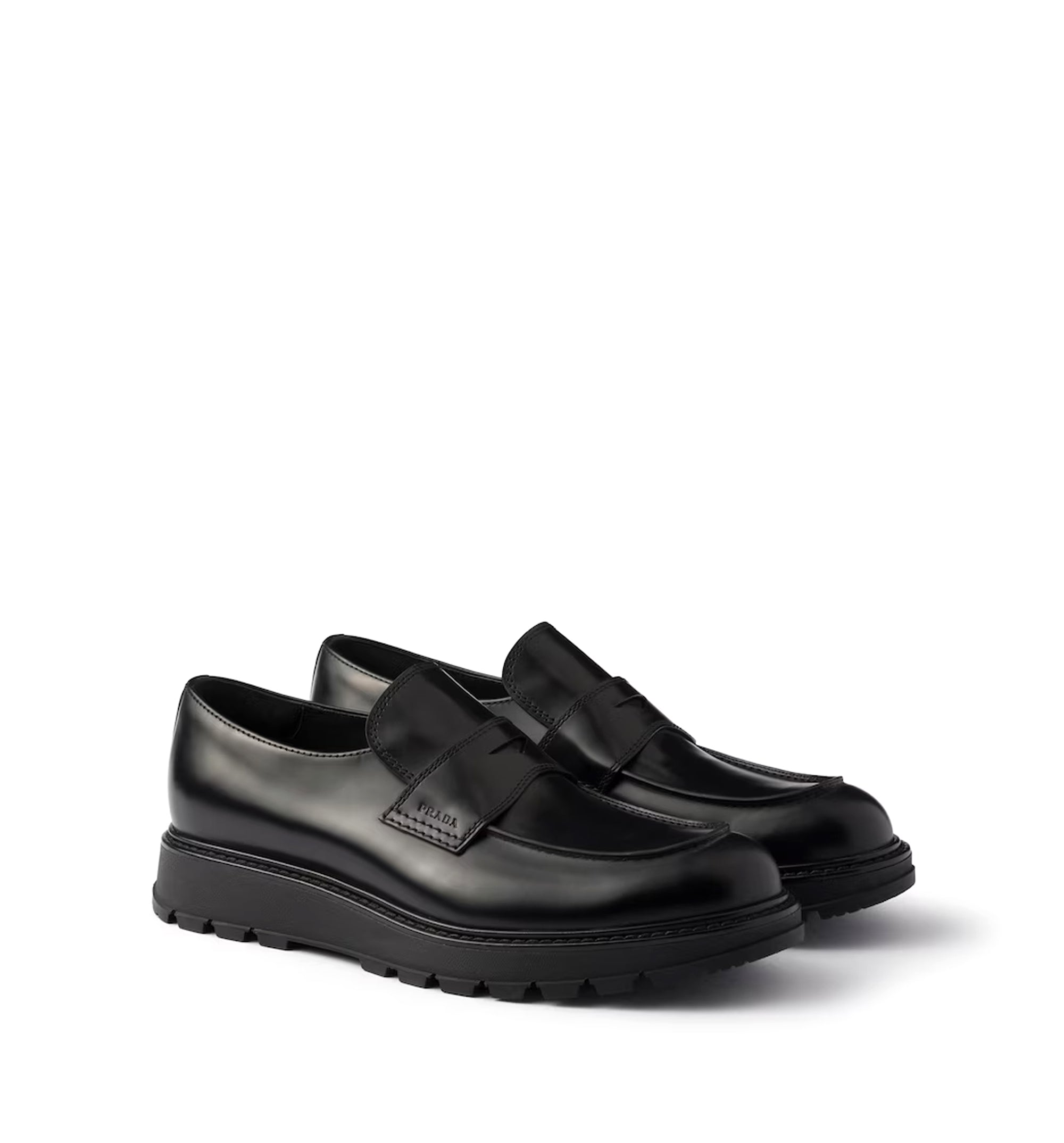 Brushed leather loafers