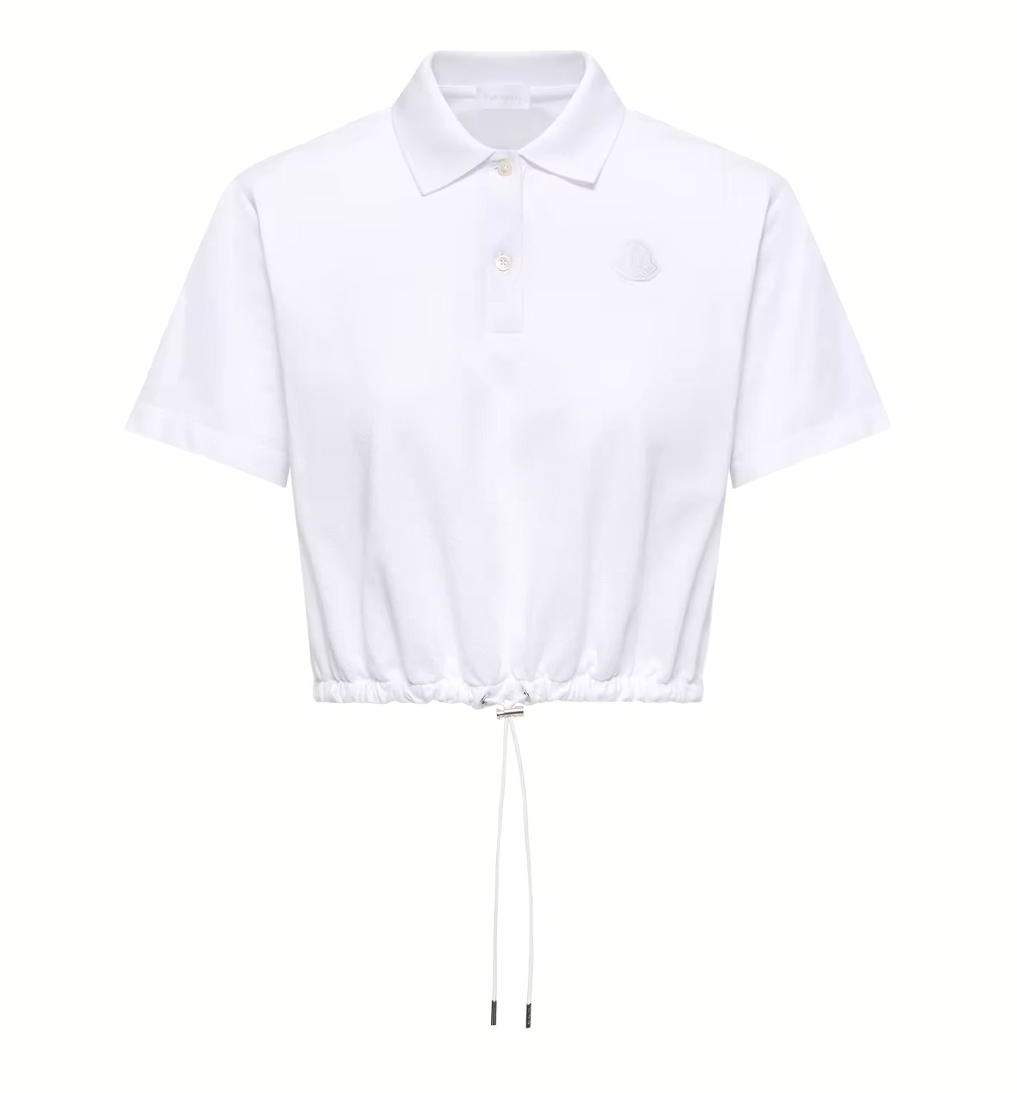 Cropped Cotton Piquet Polo Shirt