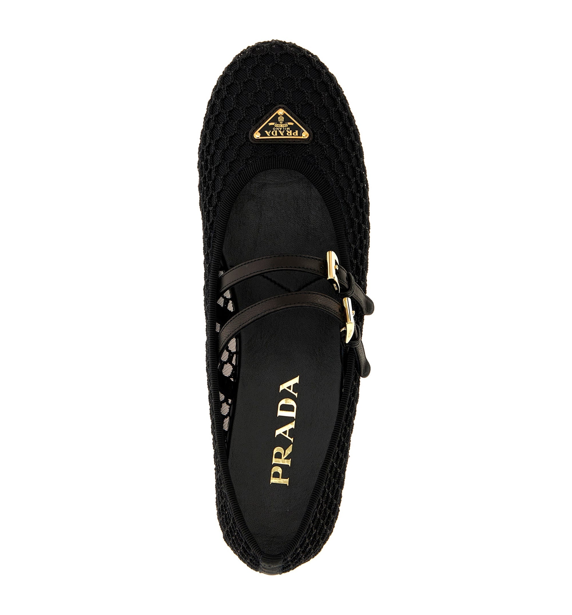 Mesh fabric ballerinas