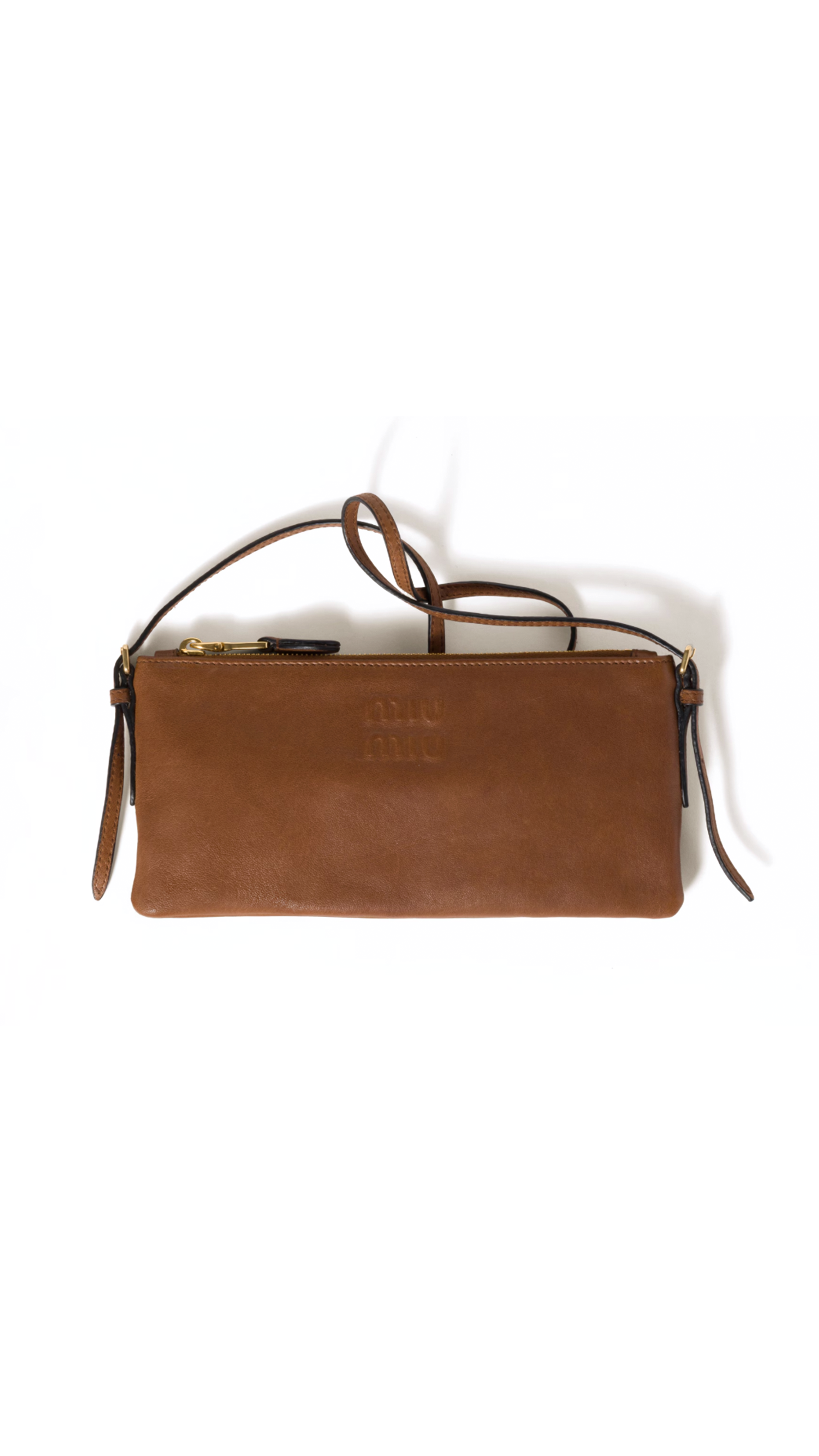 Nappa Leather Mini Pouch - Oak