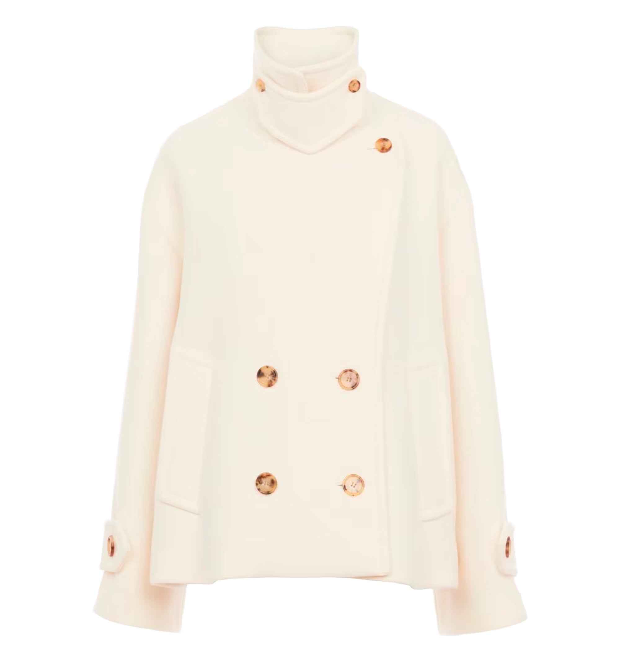 Oversized short coat in wool