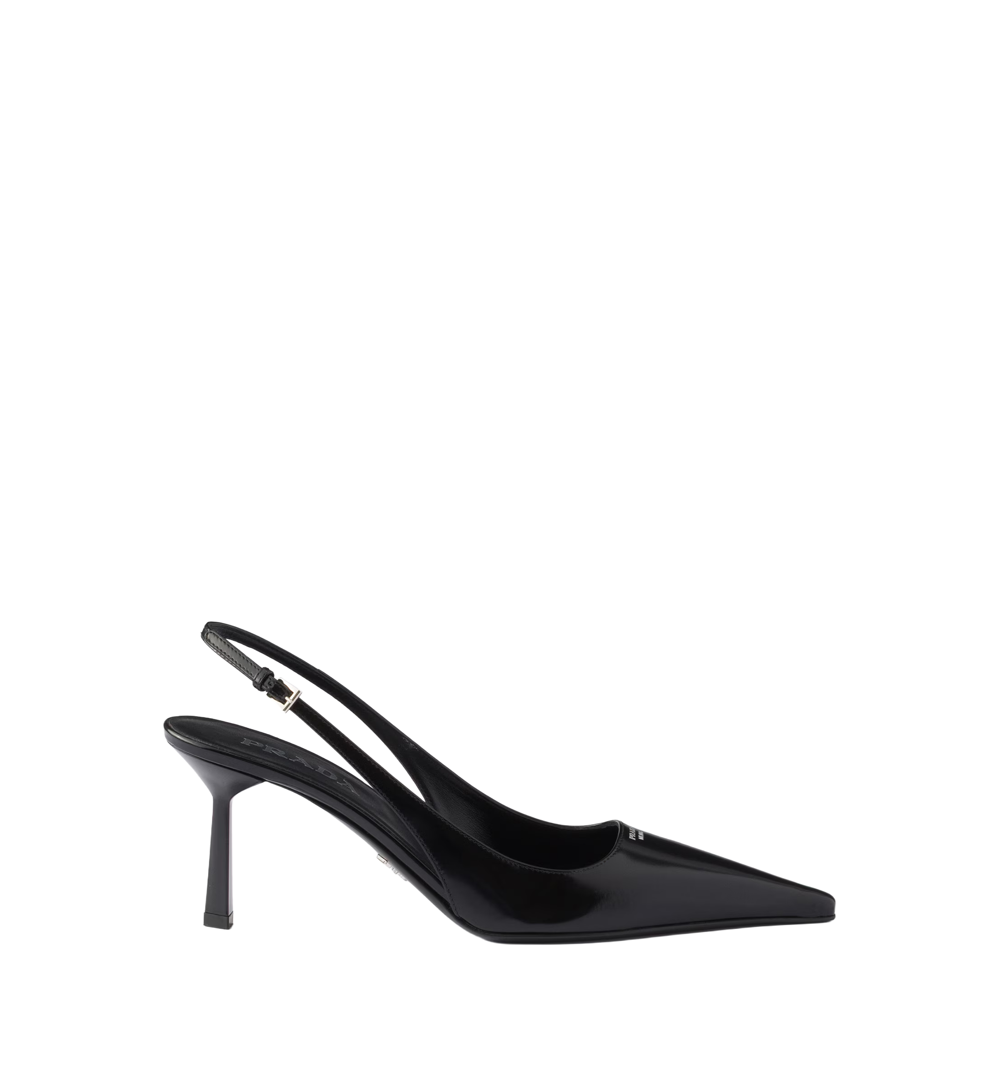 Brushed leather slingback pumps
