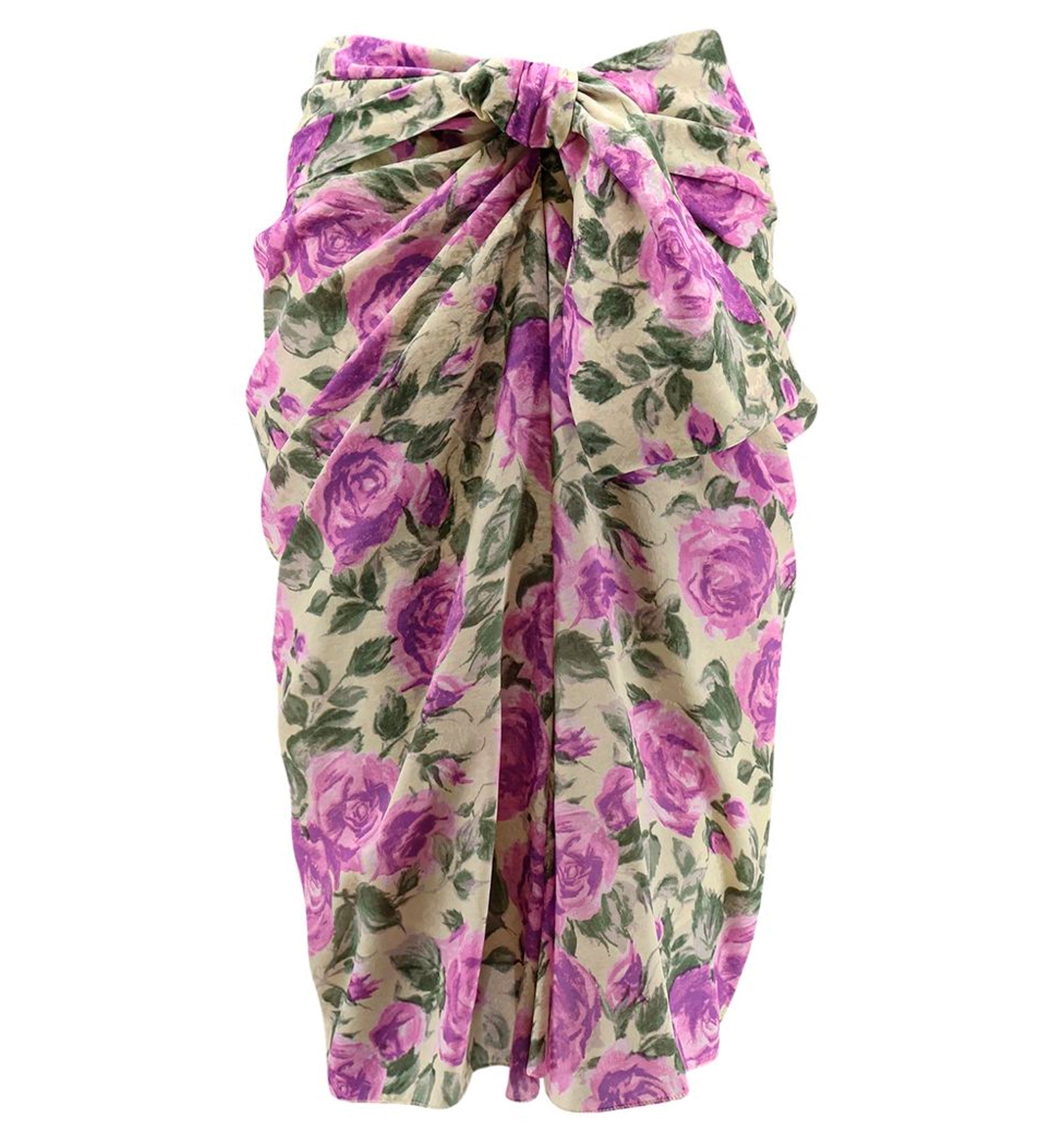 Printed silk skirt