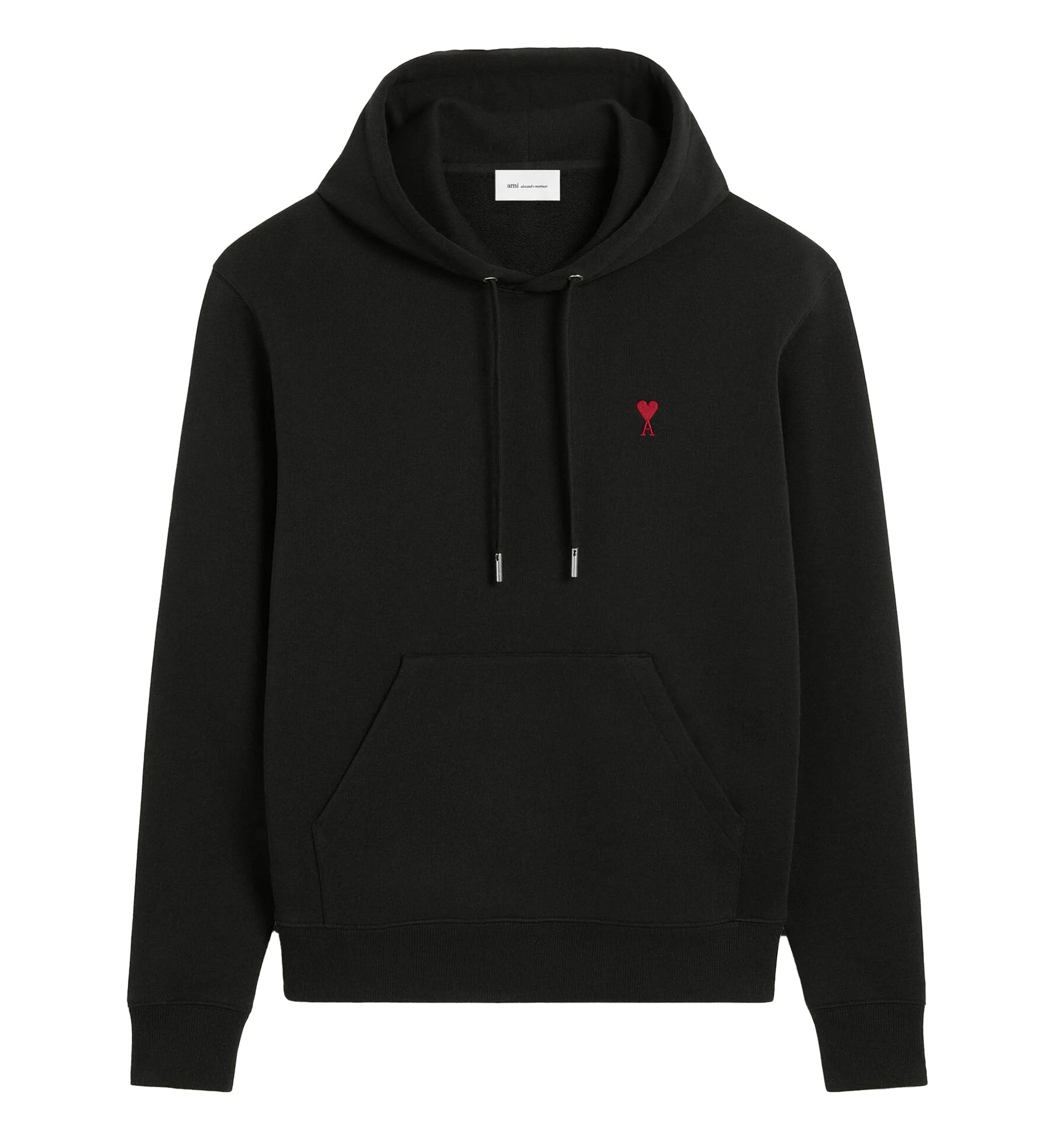 Black cotton hoodie with Ami de Coeur