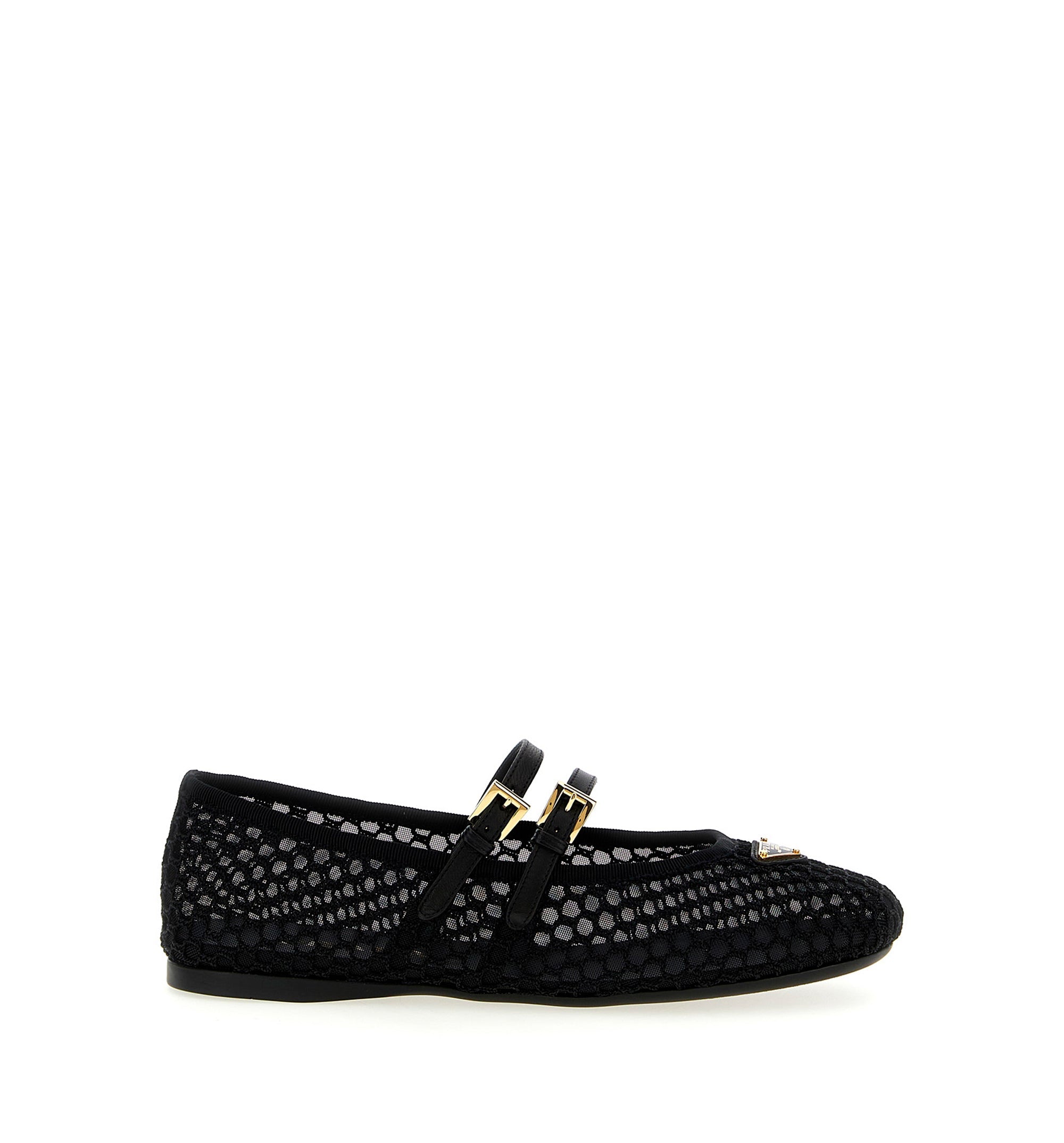 Mesh fabric ballerinas