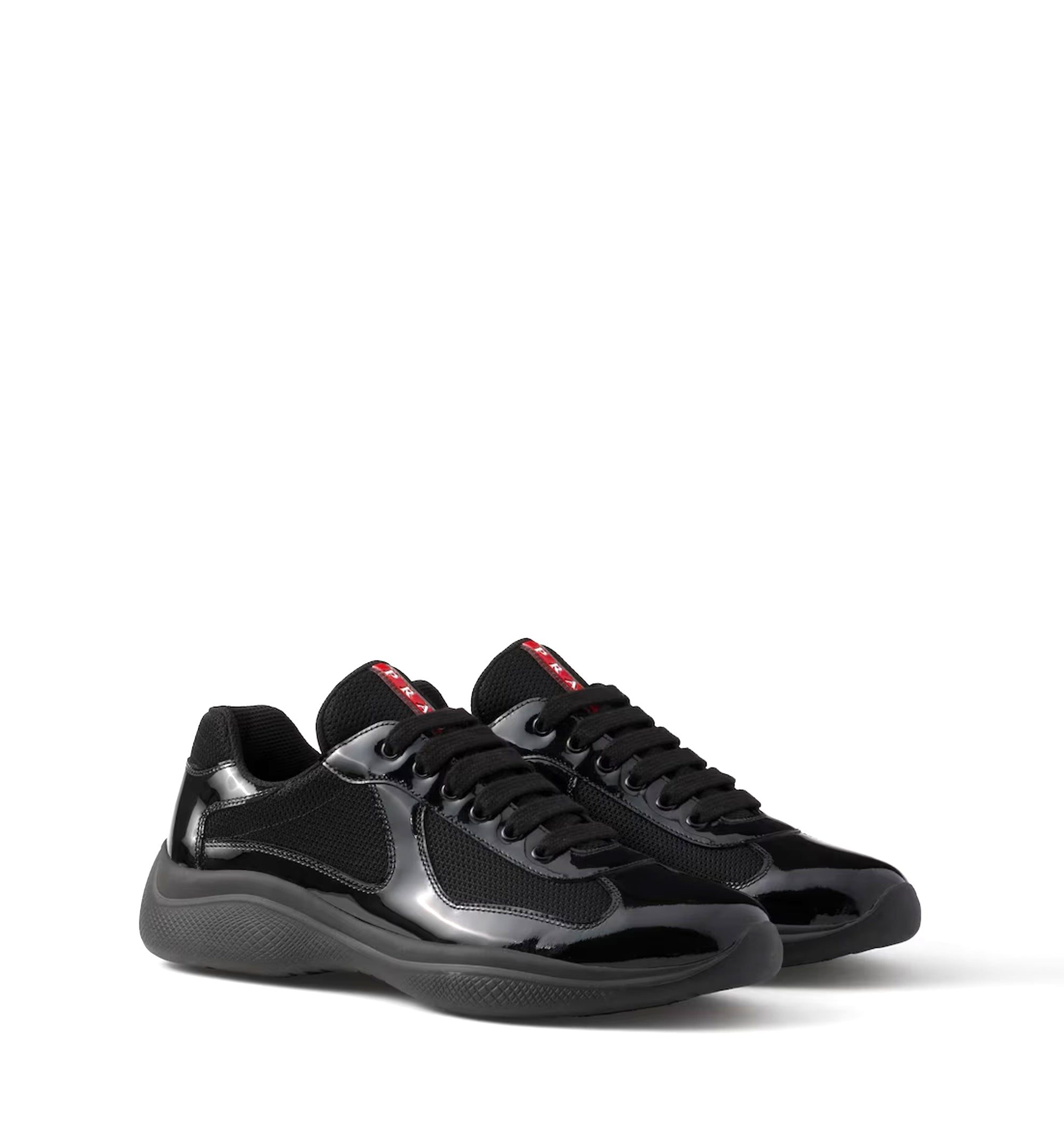 Patent leather and technical fabric Prada America's Cup sneakers