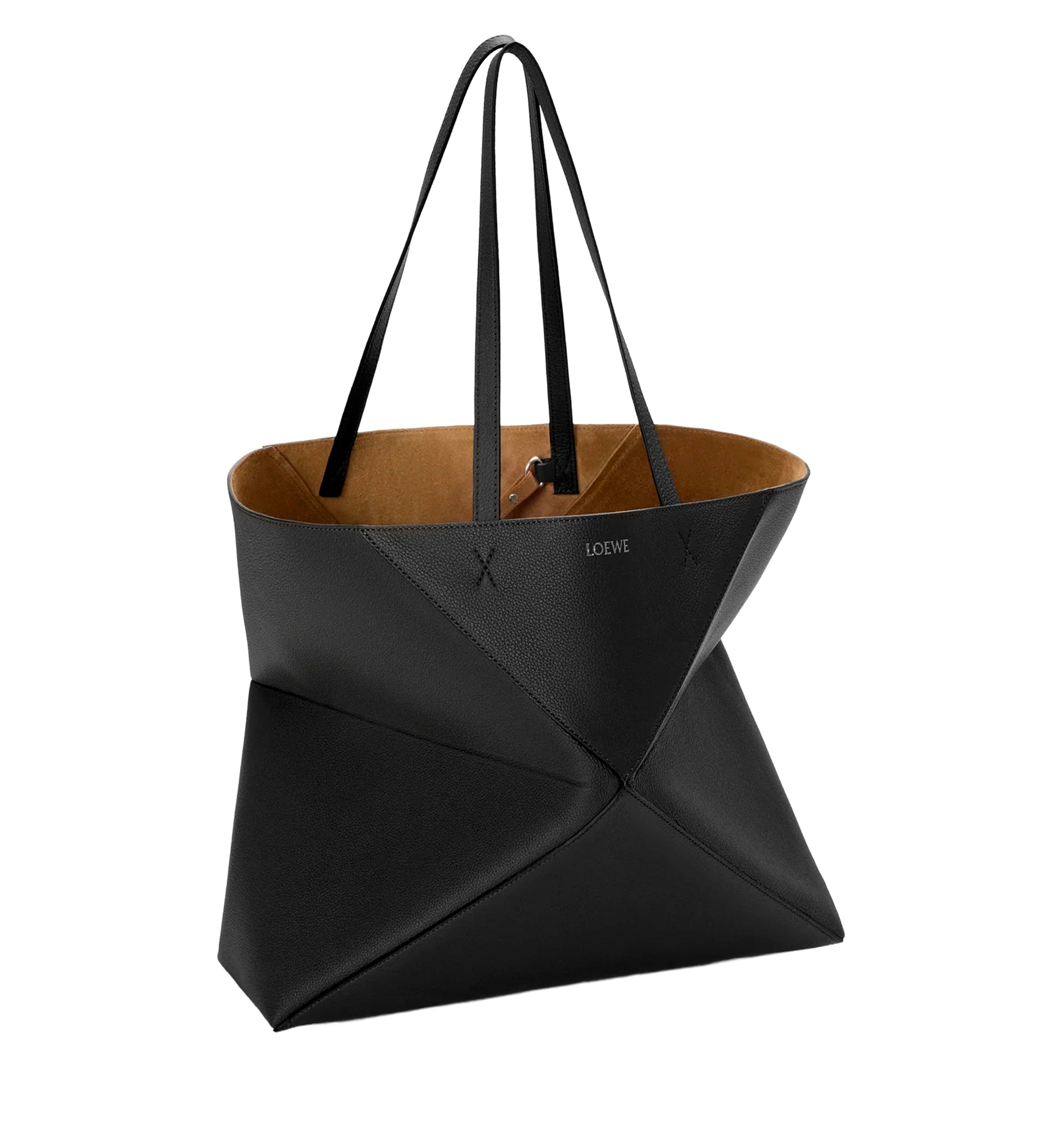 Large horizontal Puzzle Fold tote in soft grained calfskin