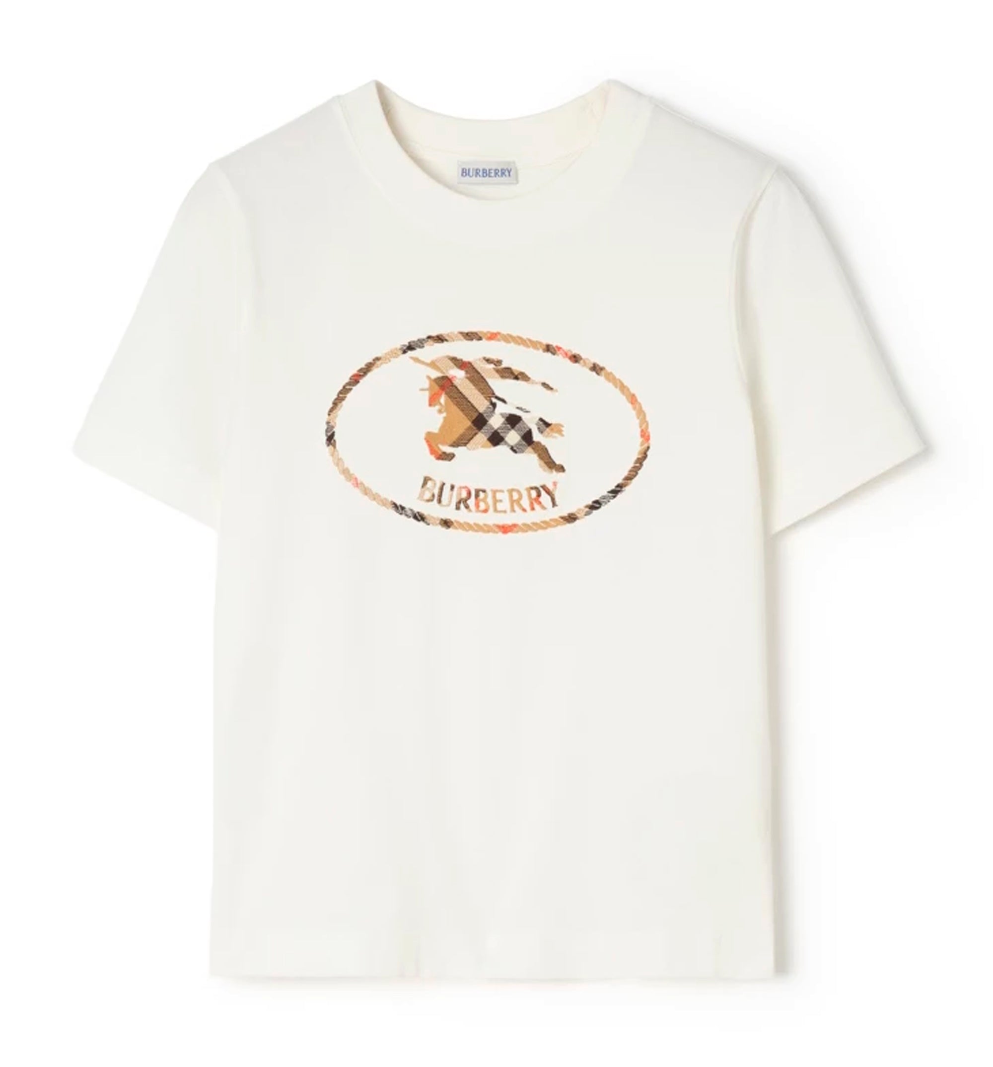 Check Knight Stamp Cotton T-shirt