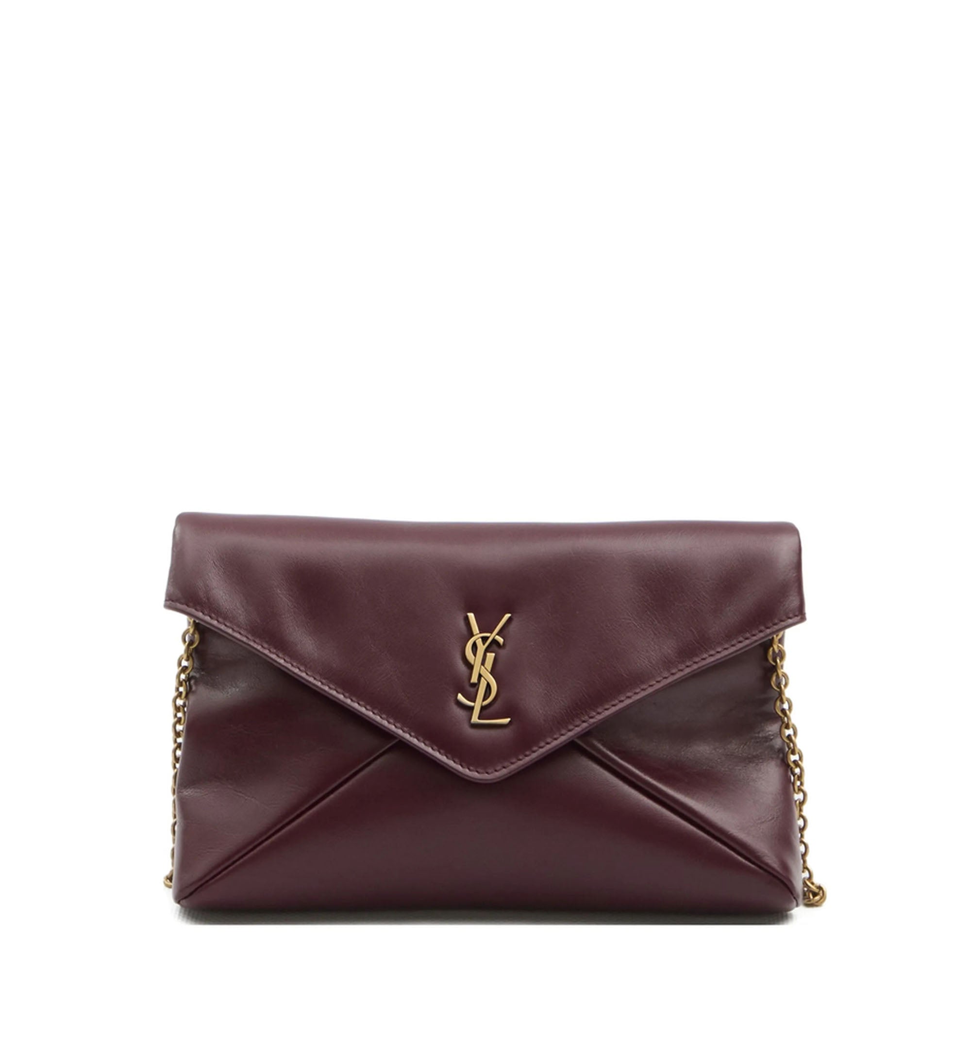 Cassandre Chain Pouch In Shiny Leather 'dark