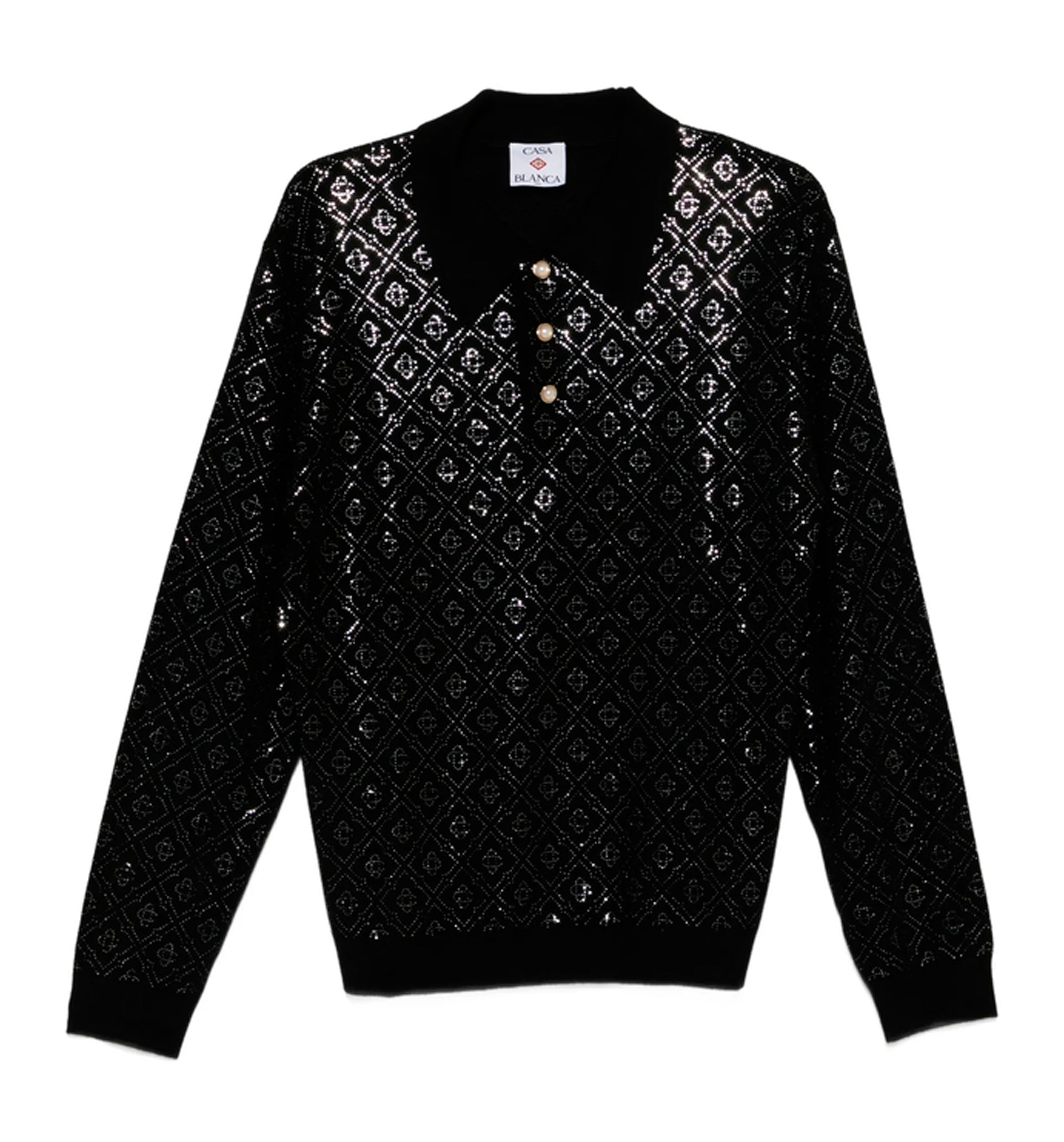 Patterned Buttoned Polo Shirt