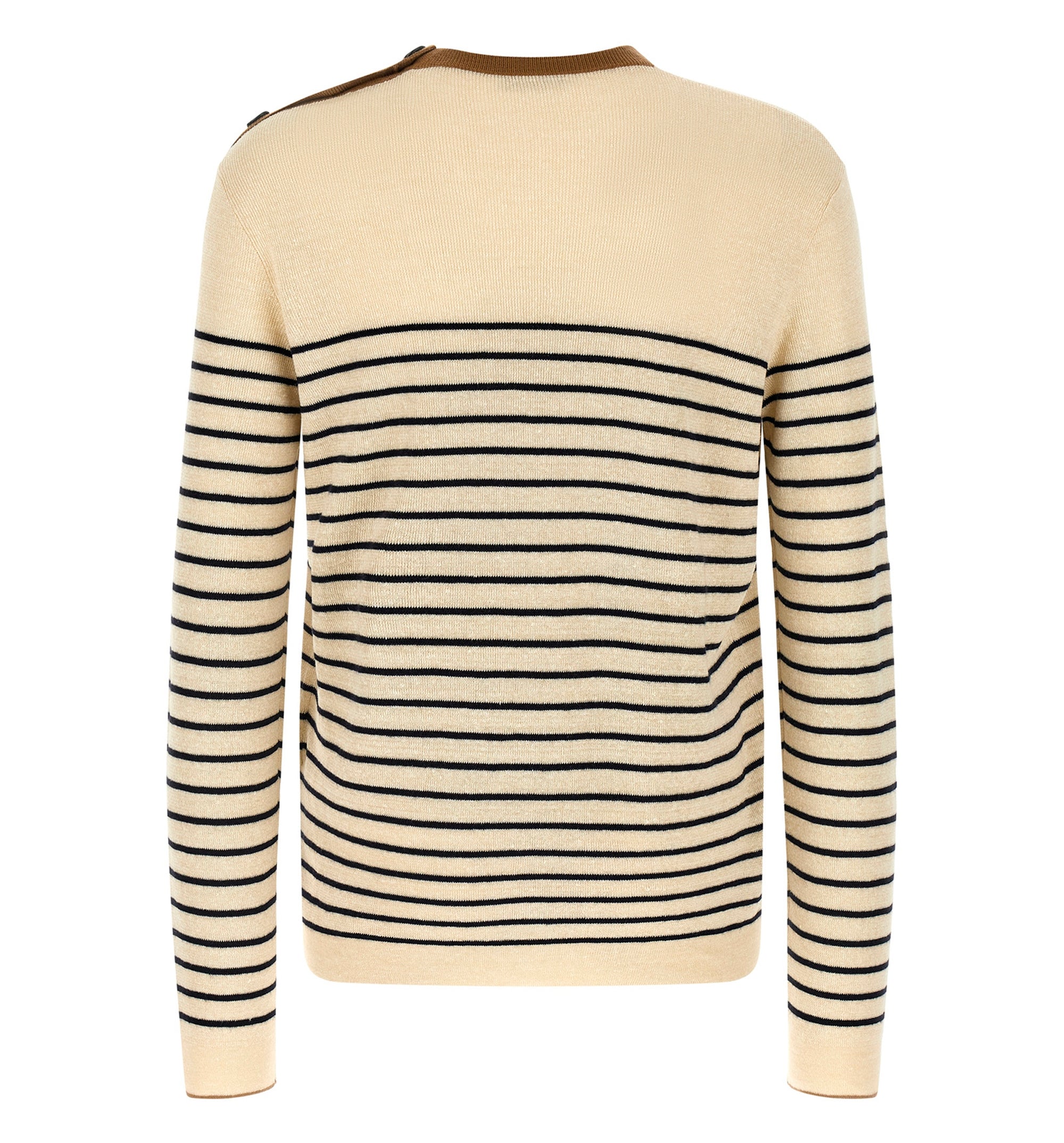 Striped linen and cotton sweater