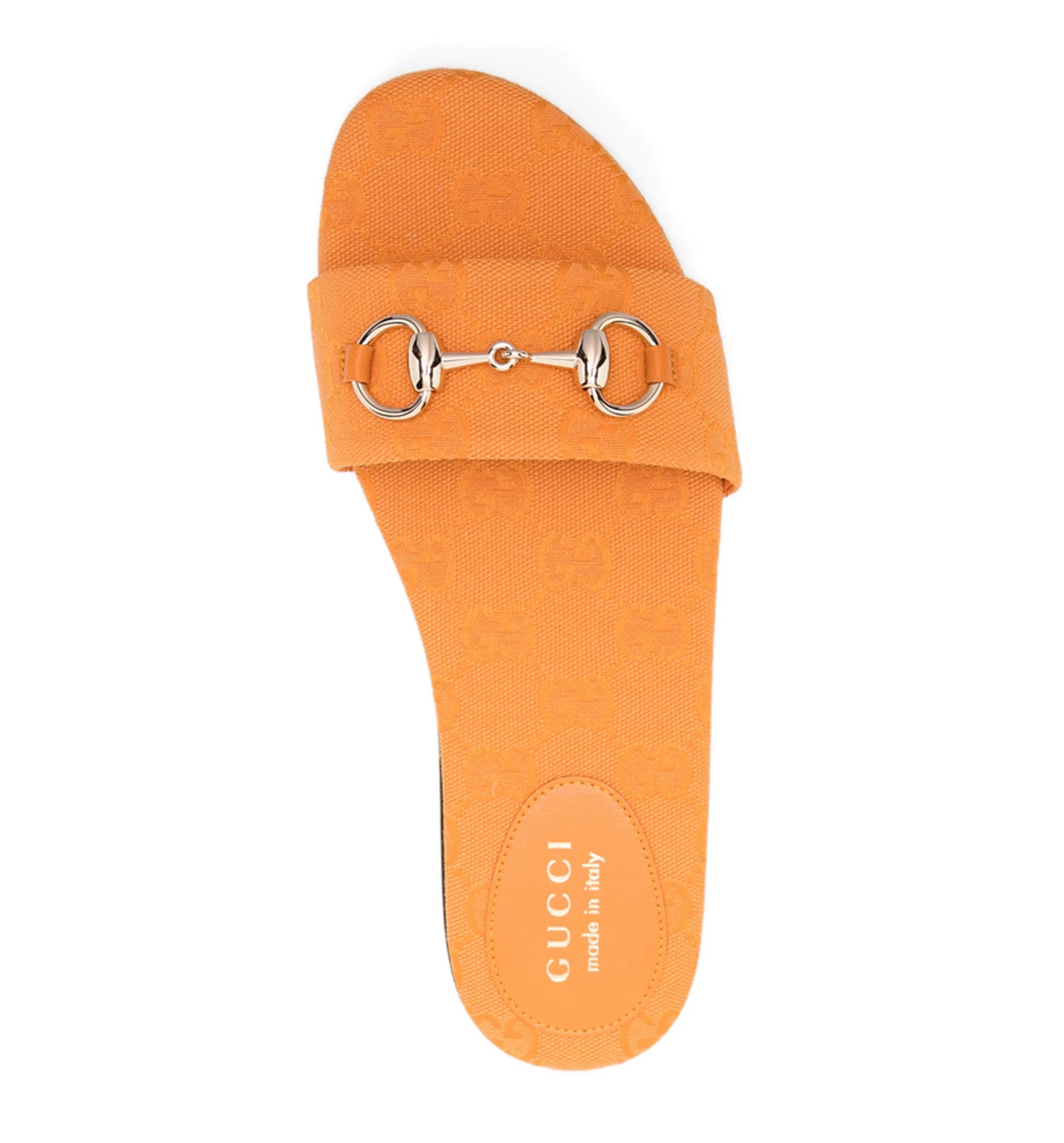 Canvas GG Horsebit Patterned Slides