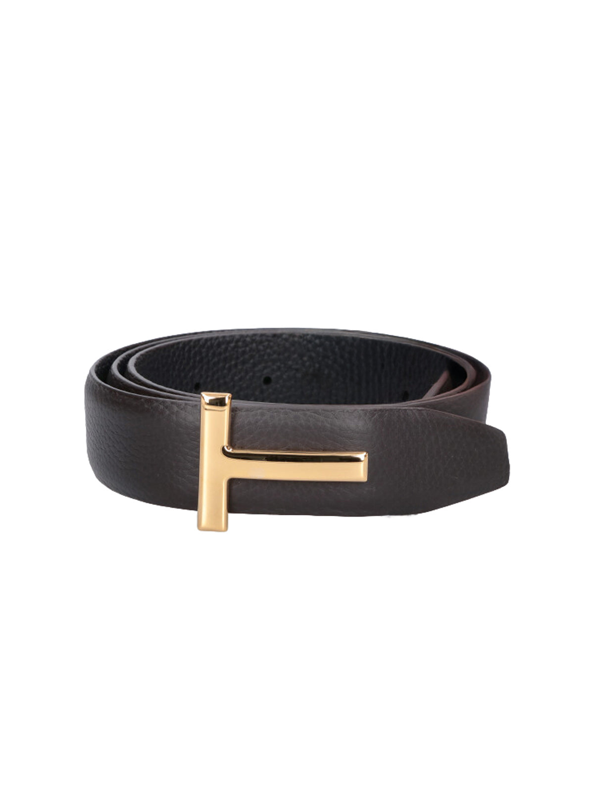 Icon T Belt in Grained Leather