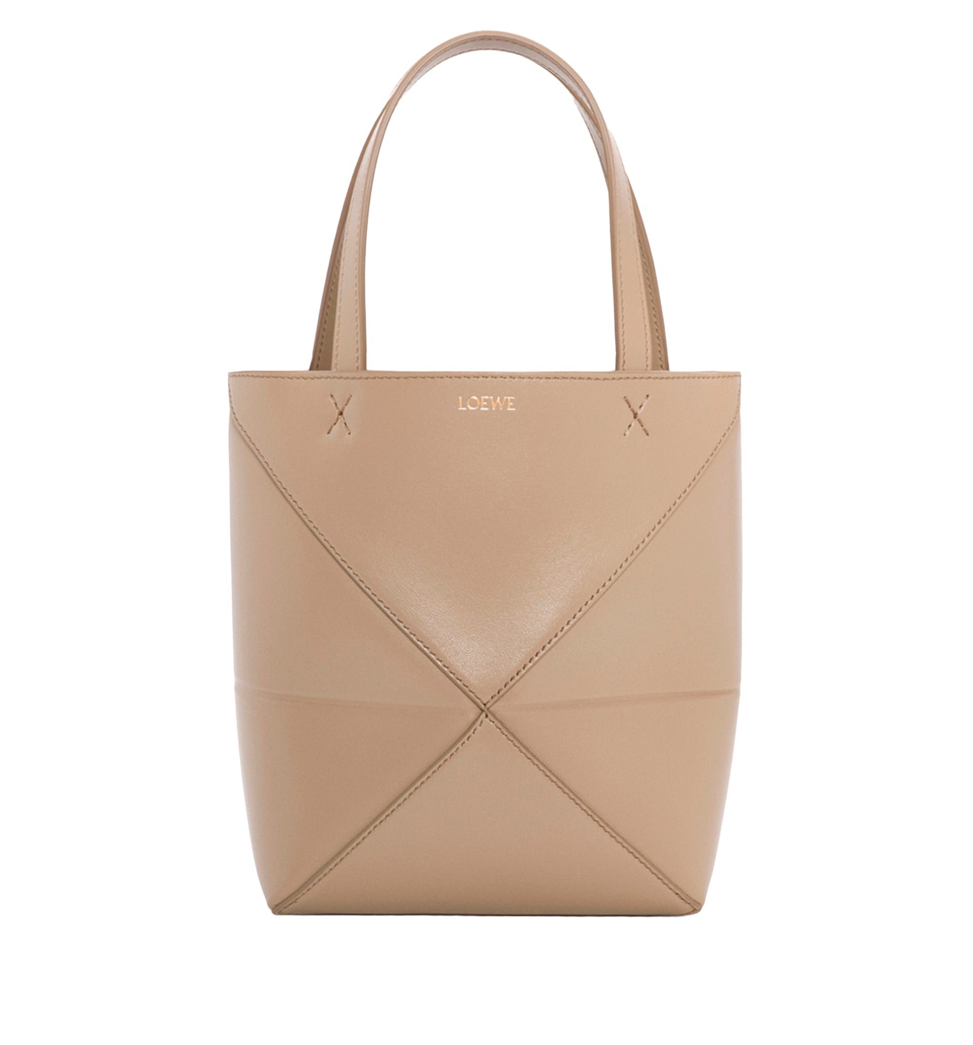 Mini Puzzle Fold tote in shiny calfskin