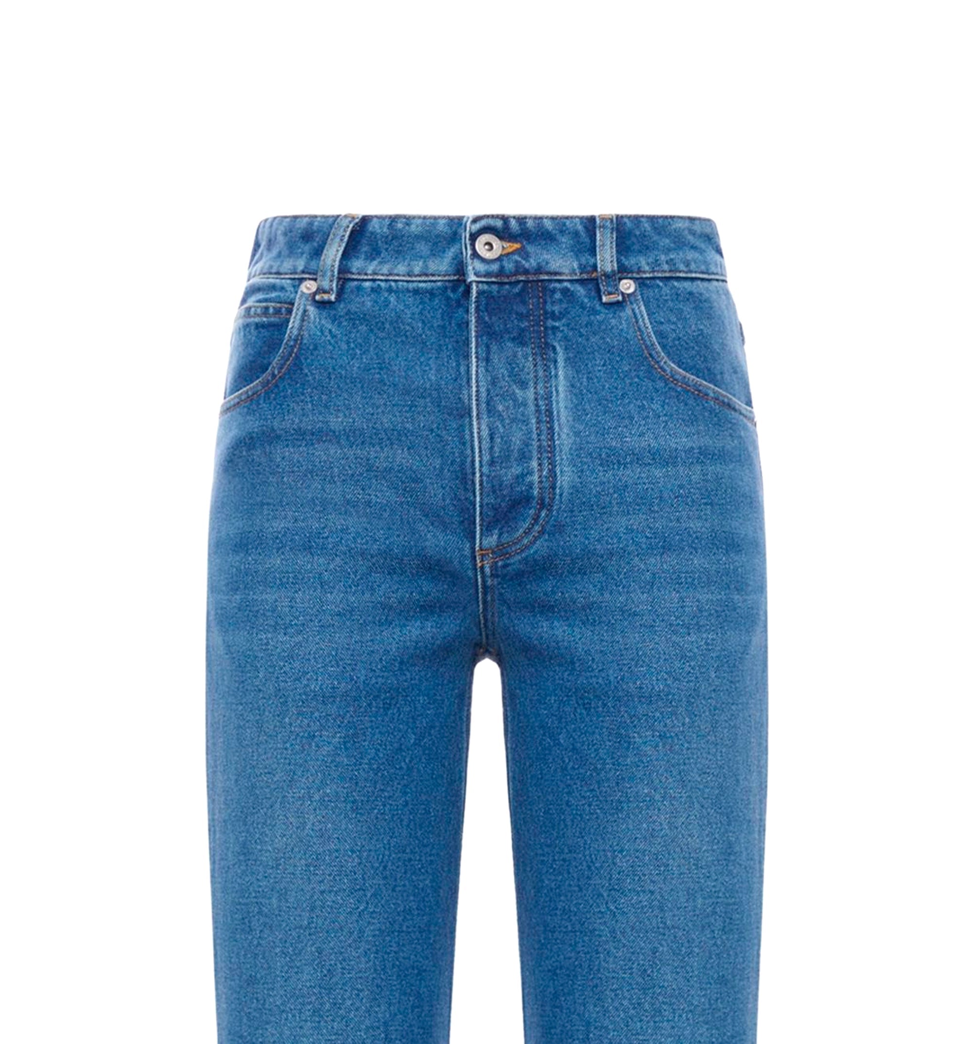 Medium Indigo Straight Jeans